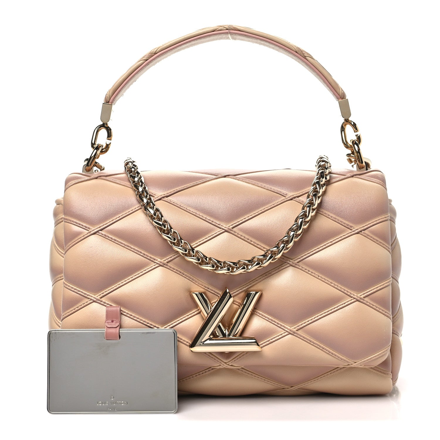 Lambskin Malletage Top Handle GO-14 MM Beige Rose — view 2