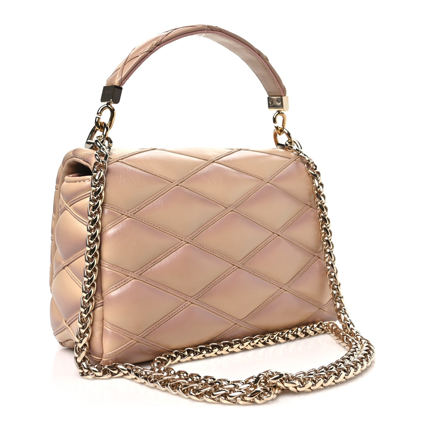Lambskin Malletage Top Handle GO-14 MM Beige Rose — view 3
