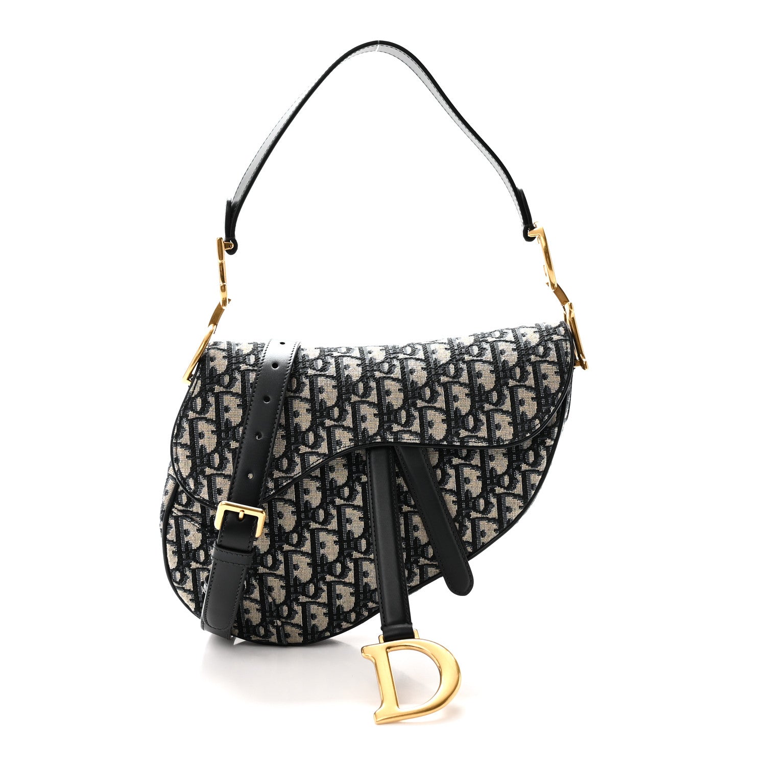 Oblique Saddle Bag With Strap Blue