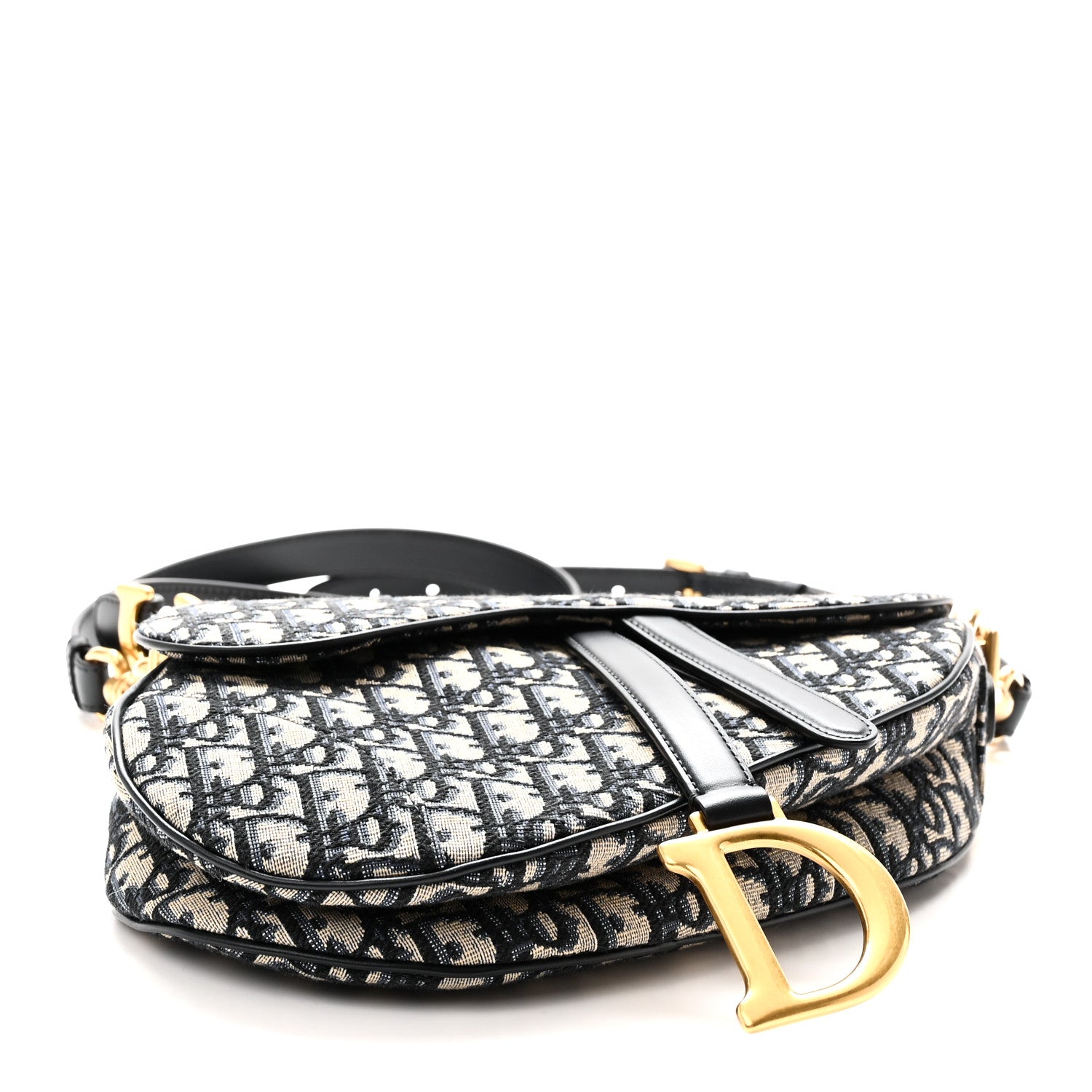 Oblique Saddle Bag With Strap Blue — view 4