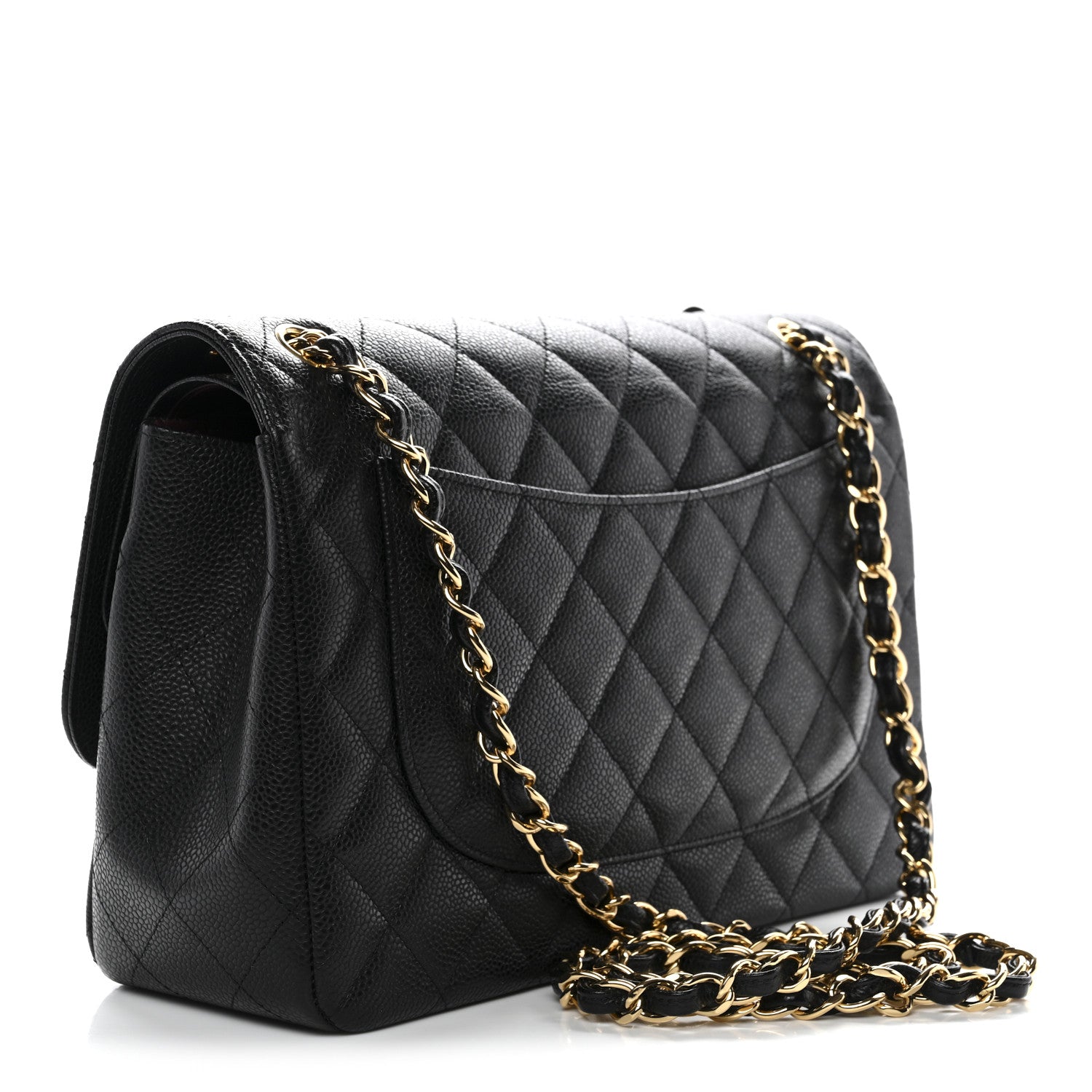 Caviar Quilted Jumbo Double Flap Black — view 3