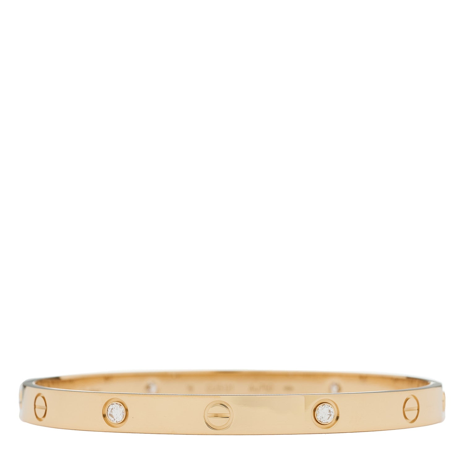18K Yellow Gold 4 Diamond LOVE Bracelet 19