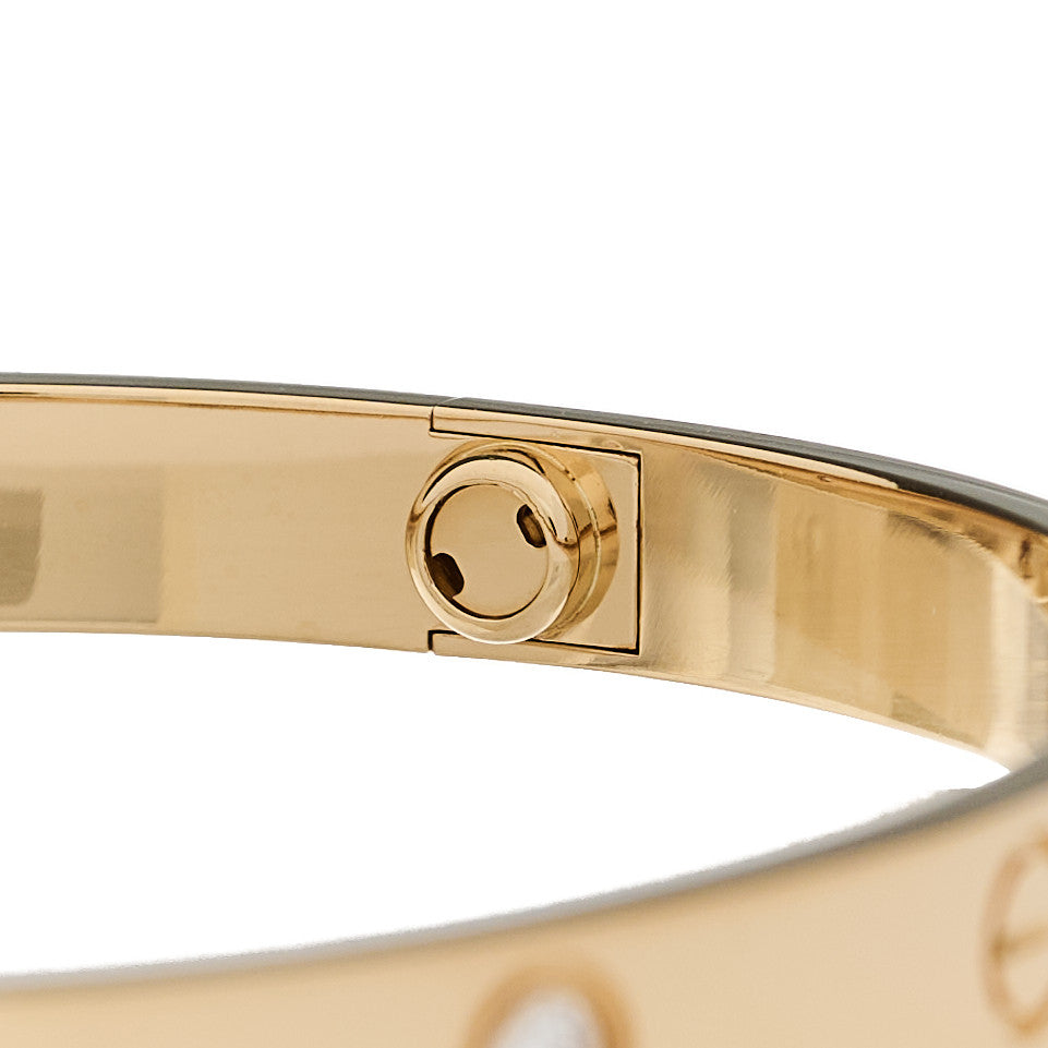 18K Yellow Gold 4 Diamond LOVE Bracelet 19 — view 3