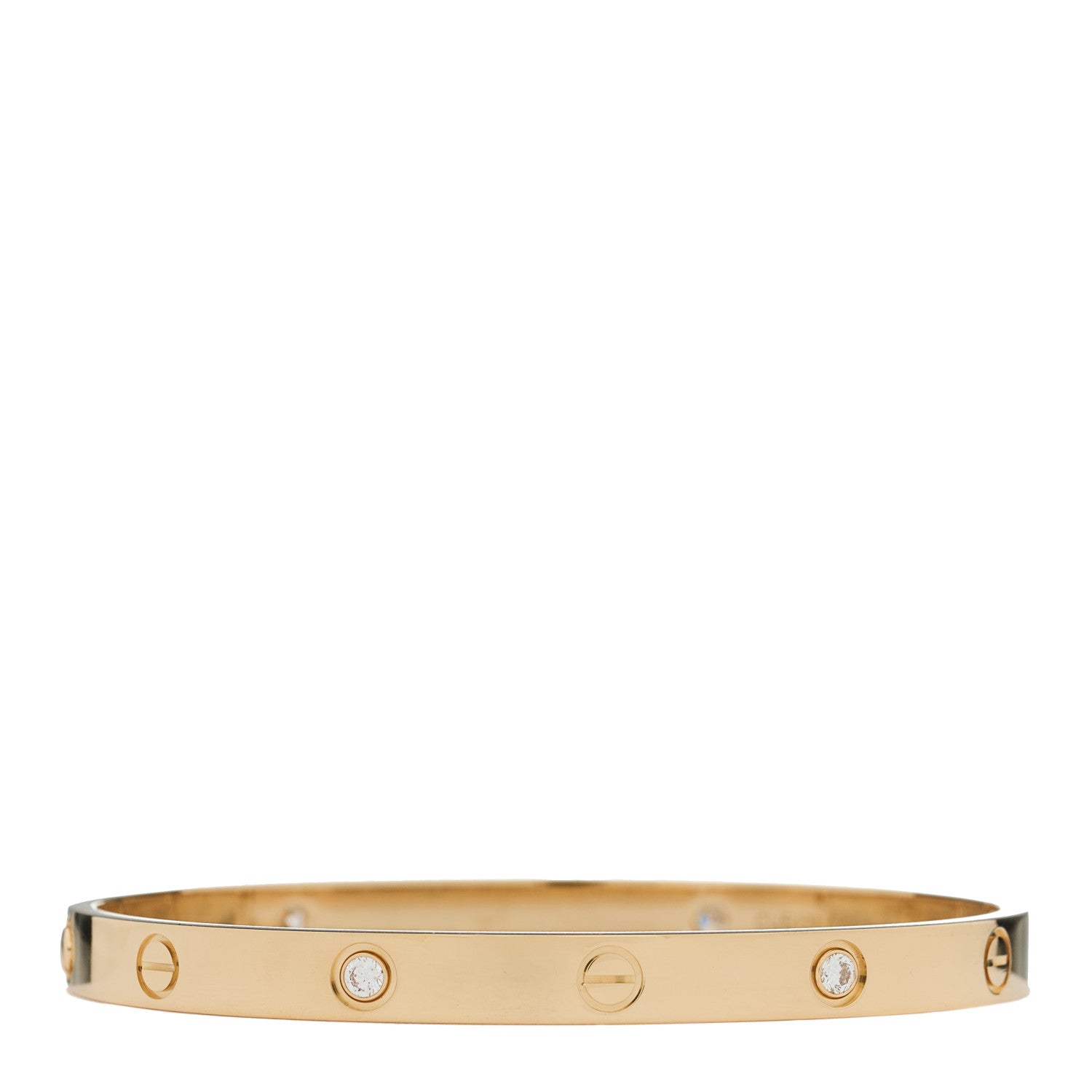 18K Yellow Gold 4 Diamond LOVE Bracelet 19 — view 5