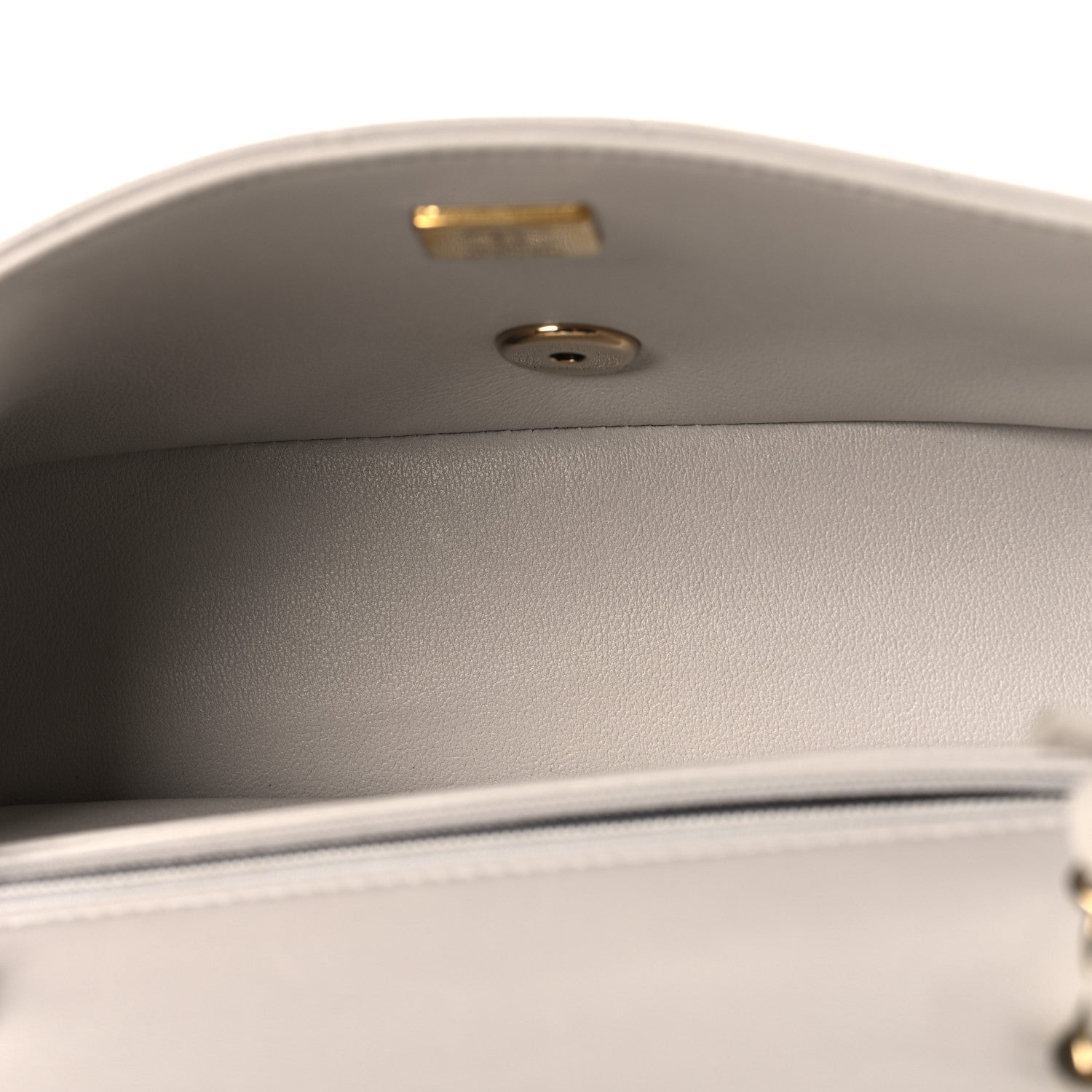 Lambskin Quilted Mini Rectangular Flap White — view 5
