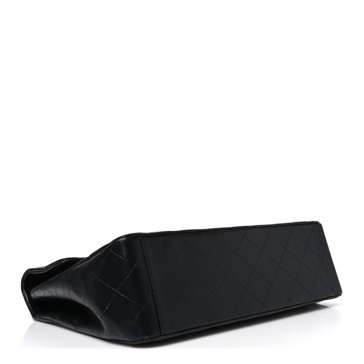 Lambskin Quilted XL Jumbo Single Flap Black — view 4