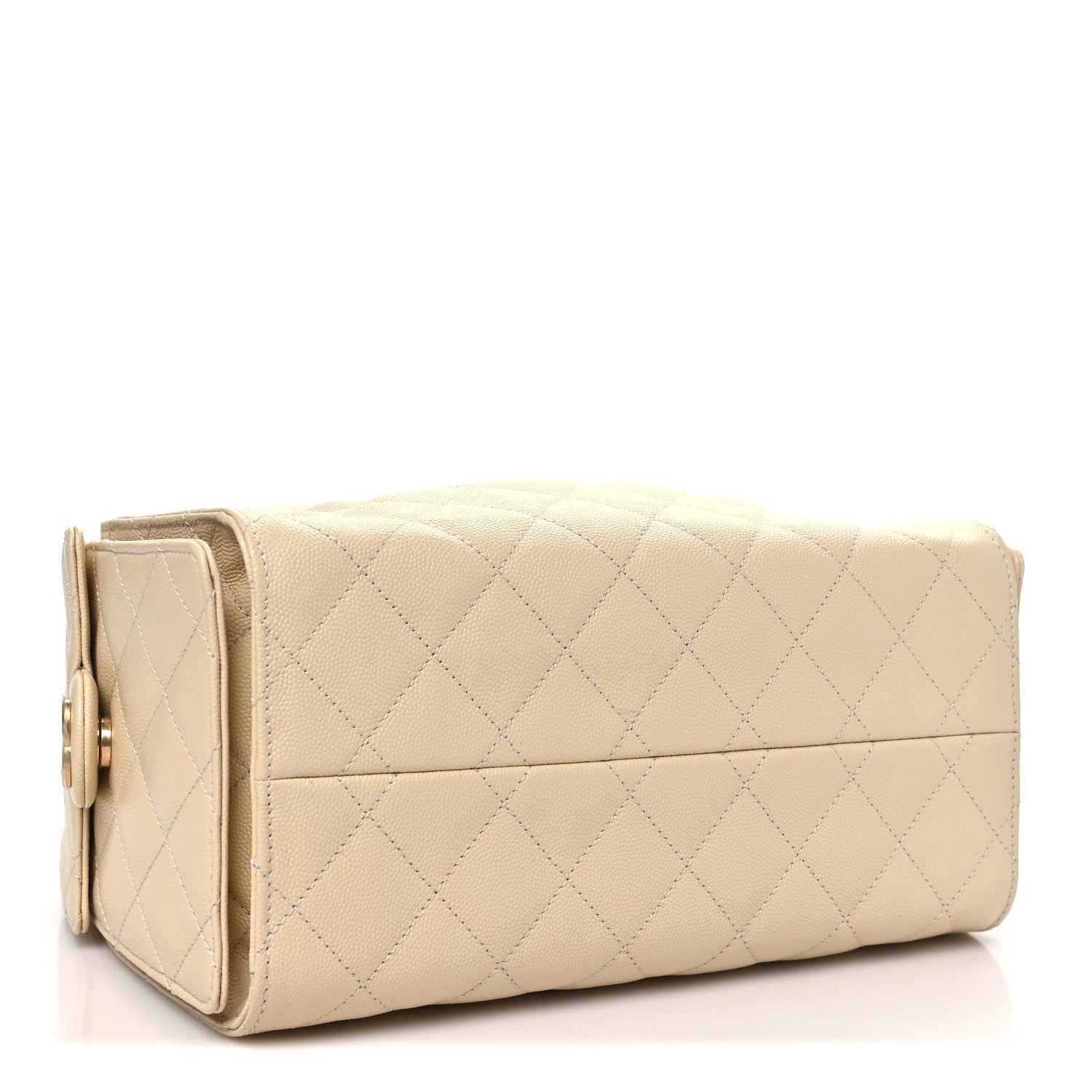 Caviar Quilted Small Chanel 25 Handbag Beige — view 3
