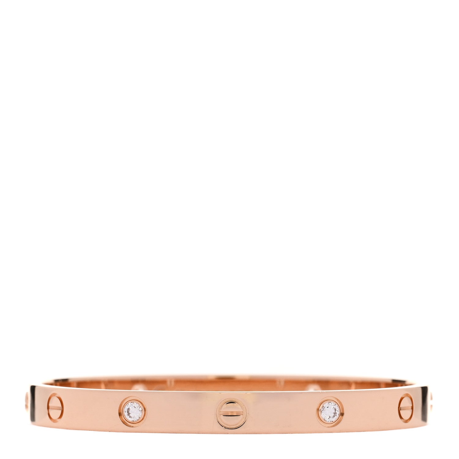 18K Pink Gold 4 Diamond LOVE Bracelet 17