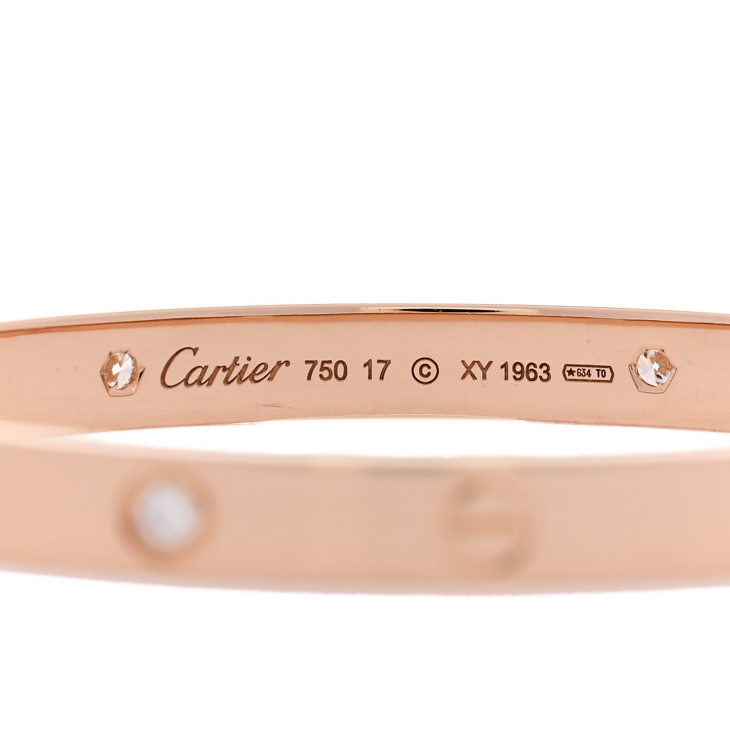 18K Pink Gold 4 Diamond LOVE Bracelet 17 — view 3