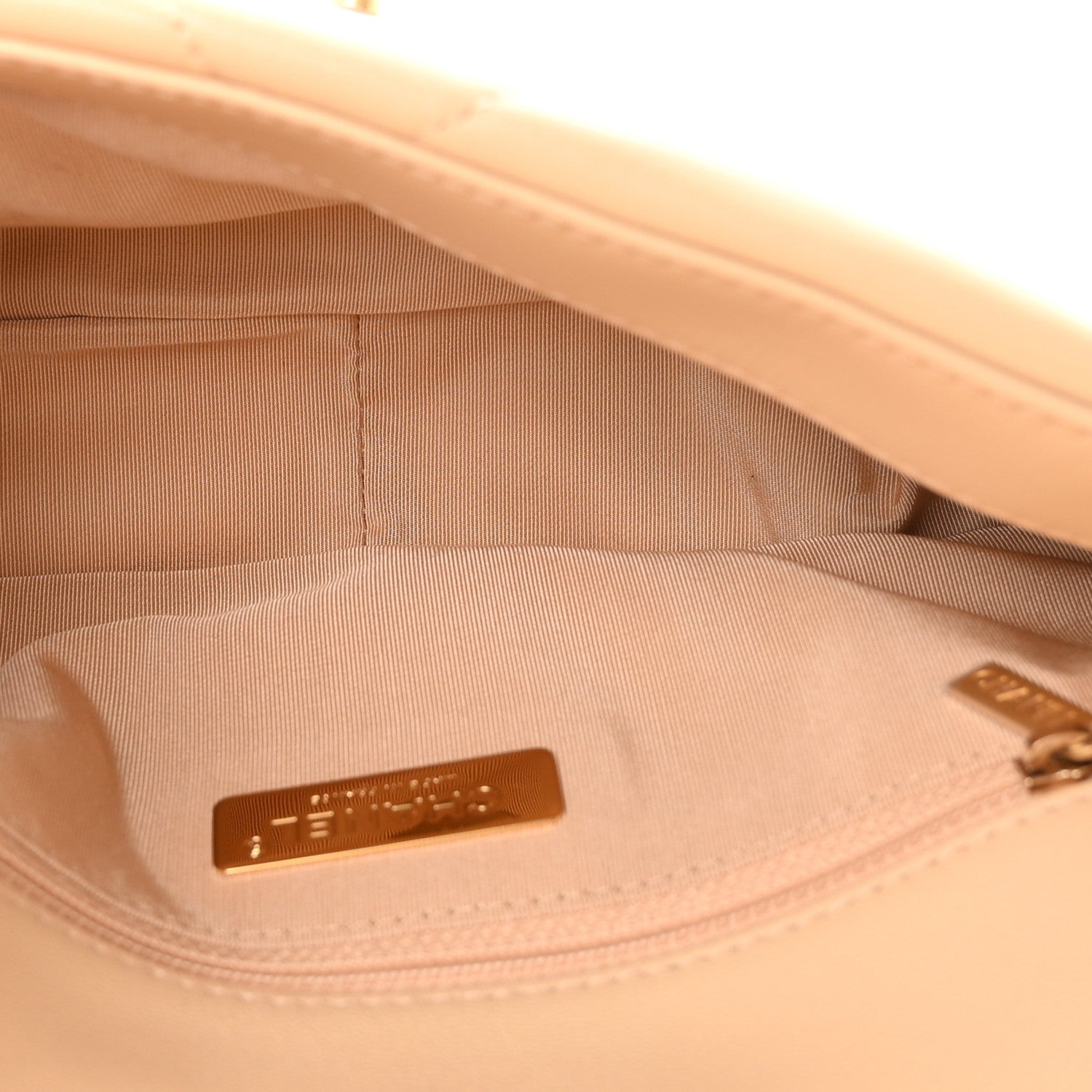 Shiny Goatskin Quilted Medium Chanel 19 Flap Beige — view 4