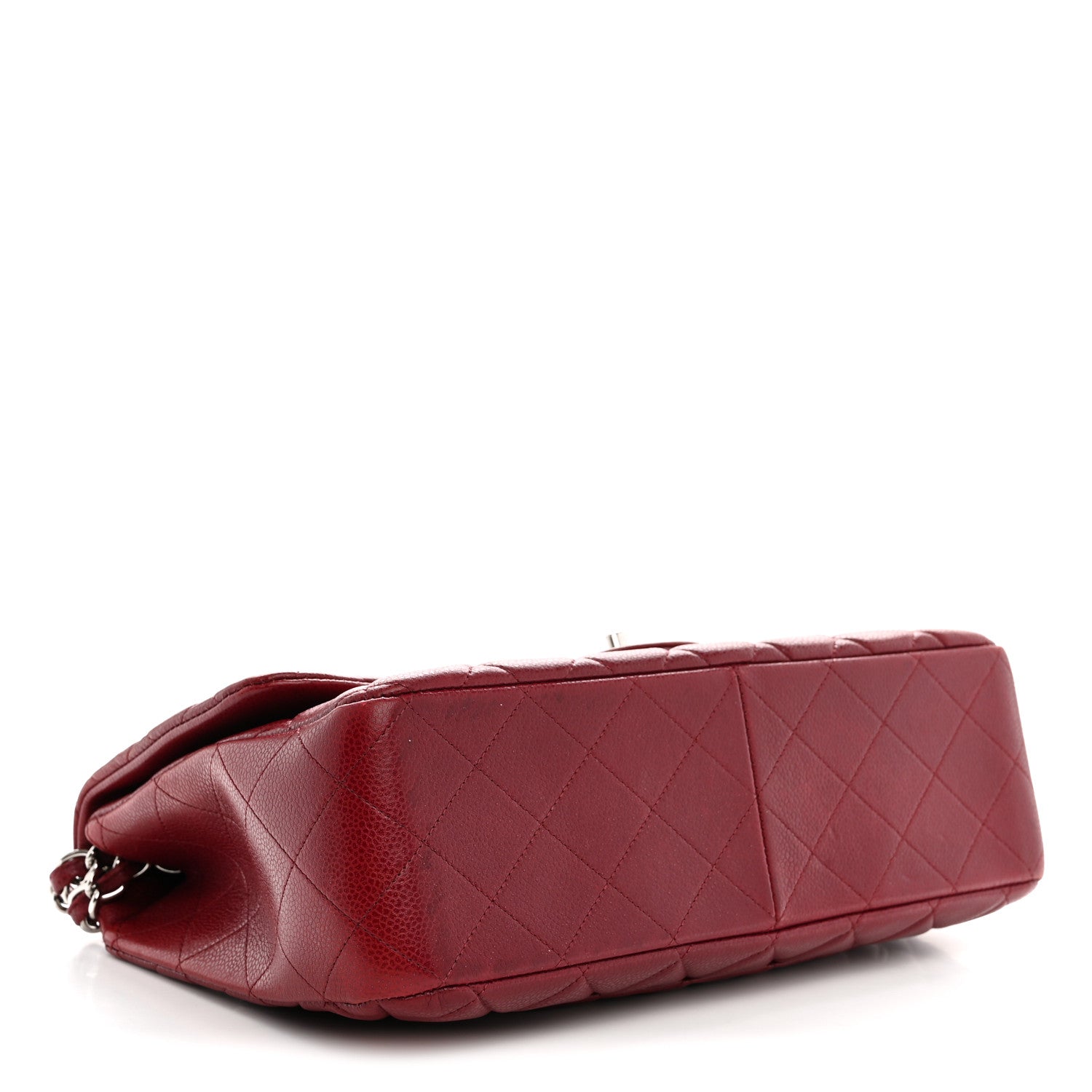 Caviar Quilted Jumbo Single Flap Dark Red — view 4
