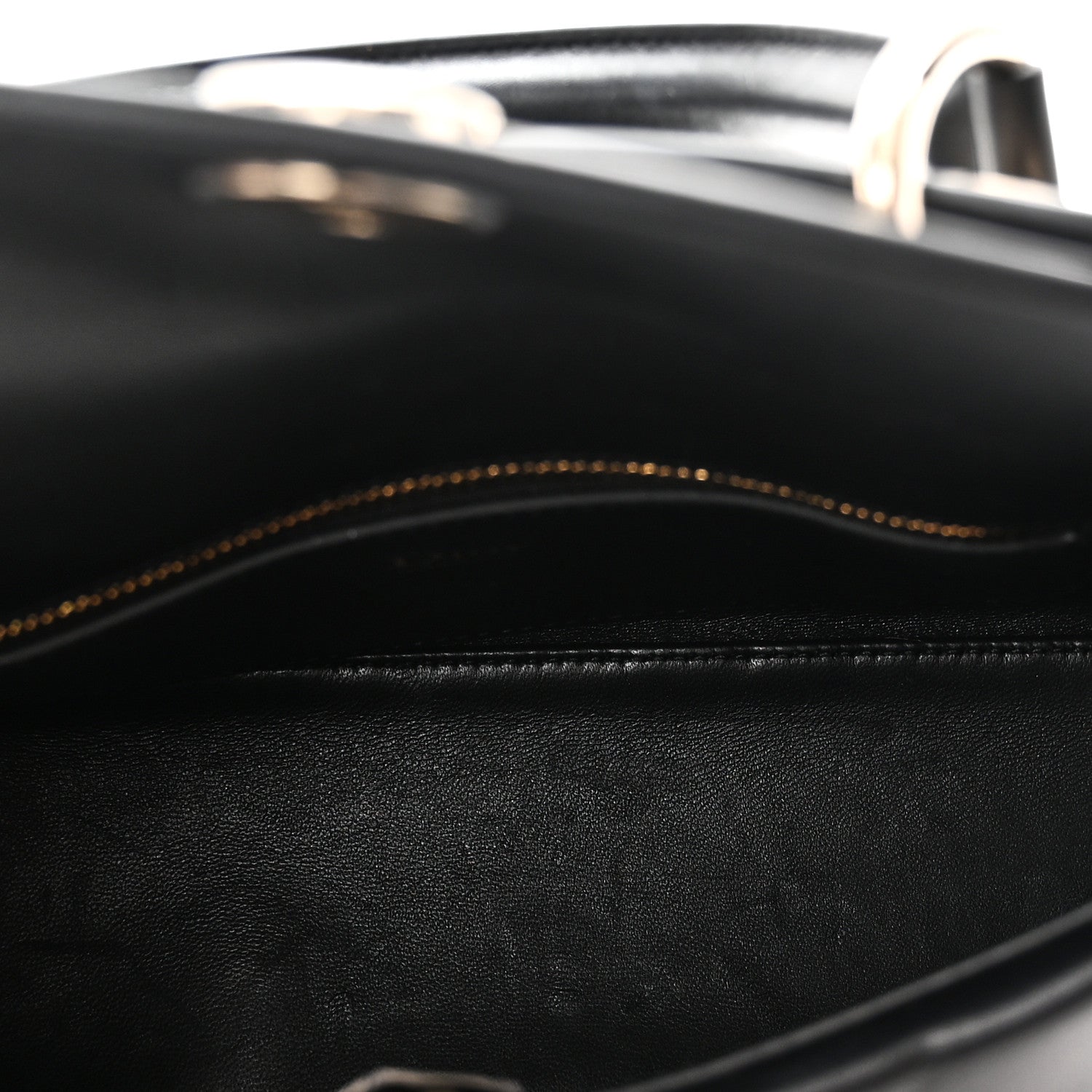 Shiny Smooth Calfskin Small Cigale Bag Black — view 5