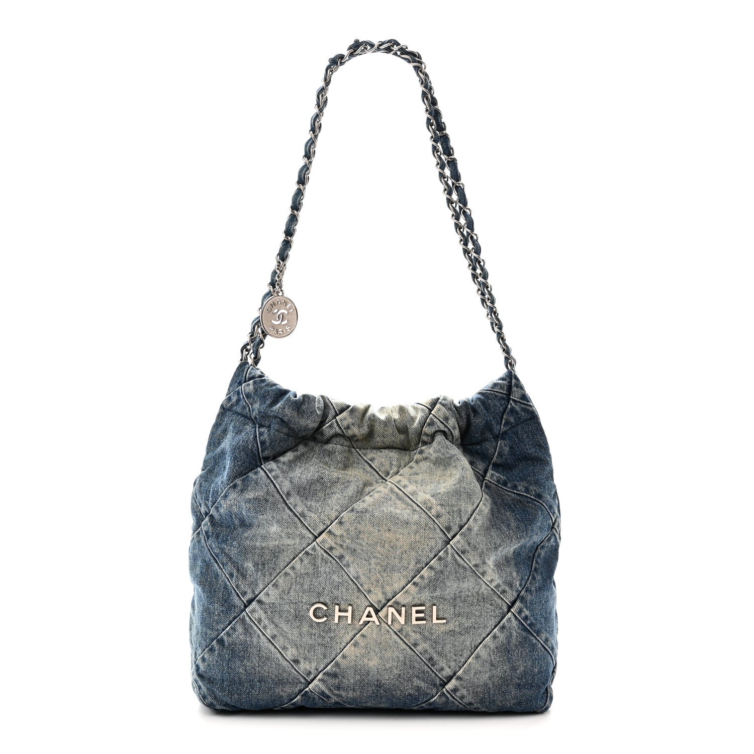 Denim Quilted Small Chanel 22 Blue — view 1