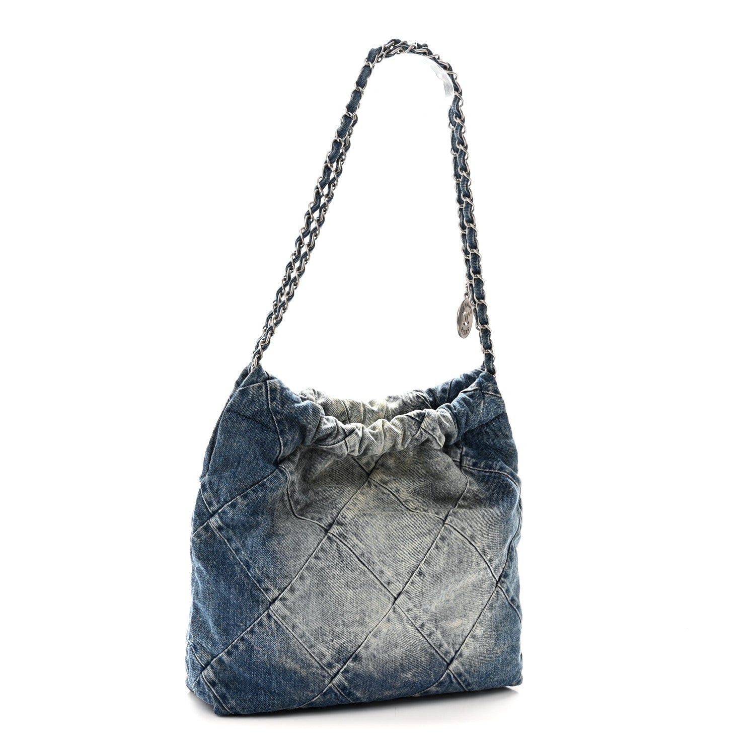 Denim Quilted Small Chanel 22 Blue — view 4