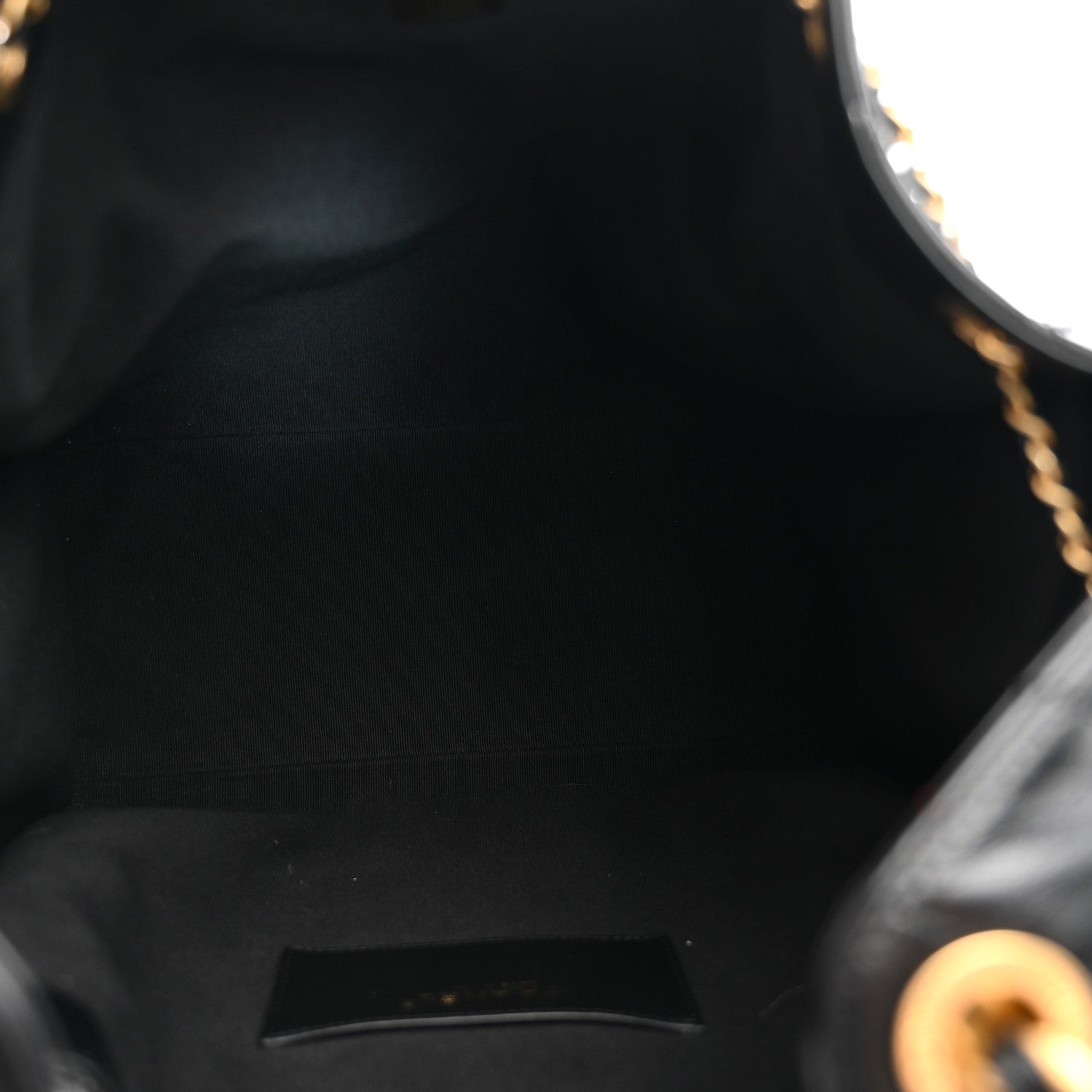 Shiny Crumpled Calfskin Quilted Medium Chanel 25 Handbag Black — view 5