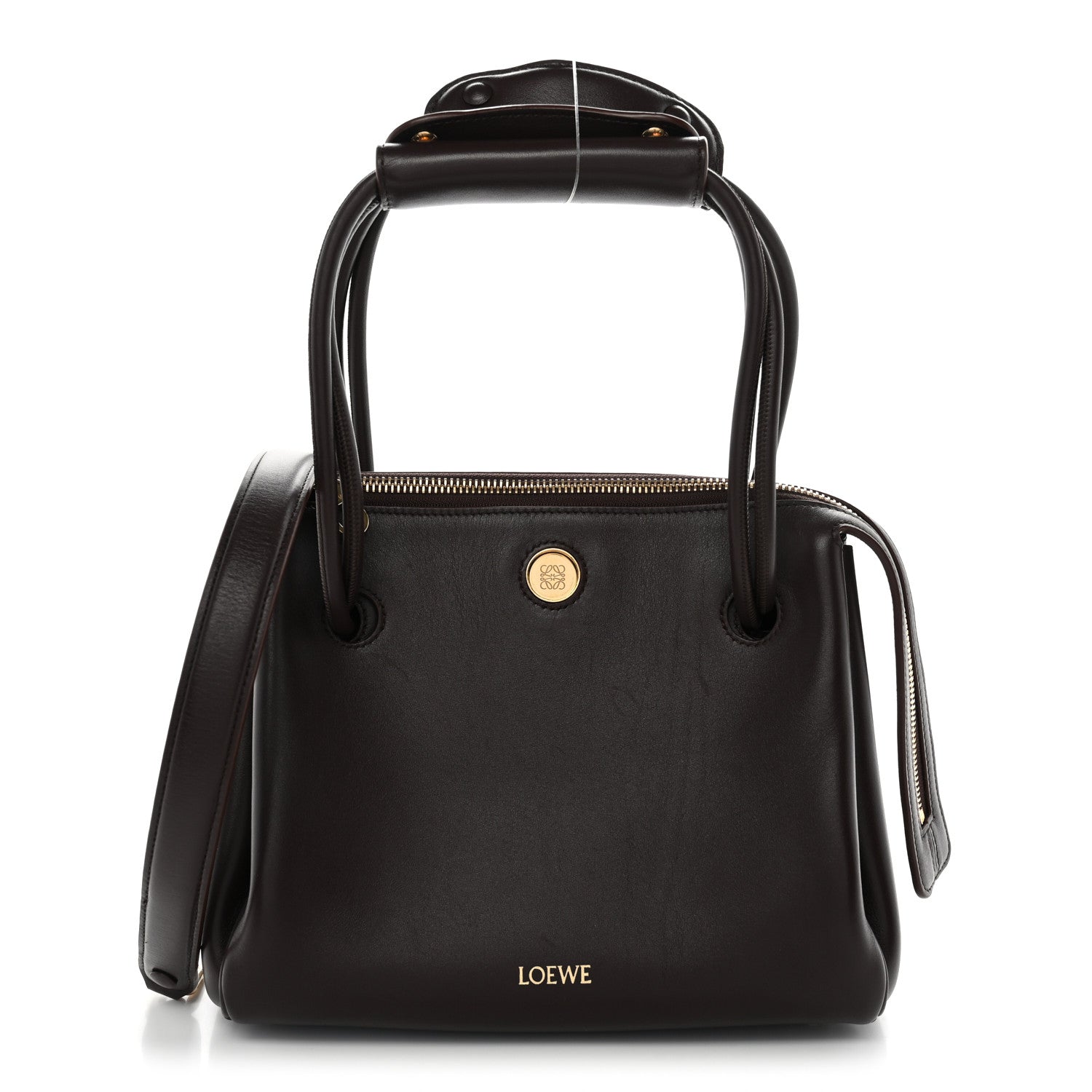 Supple Calfskin Small Madrid Bag Dark Brownie