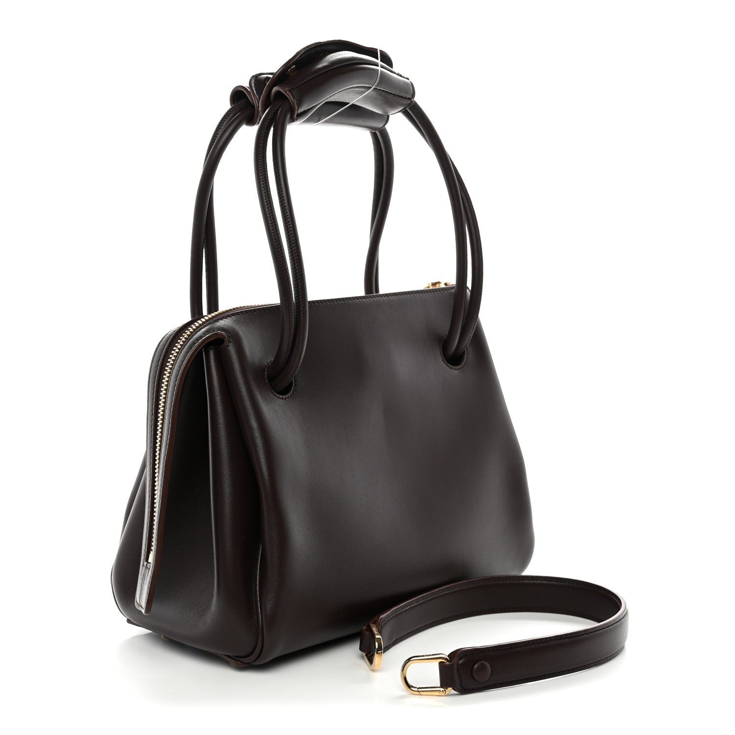 Supple Calfskin Small Madrid Bag Dark Brownie — view 3