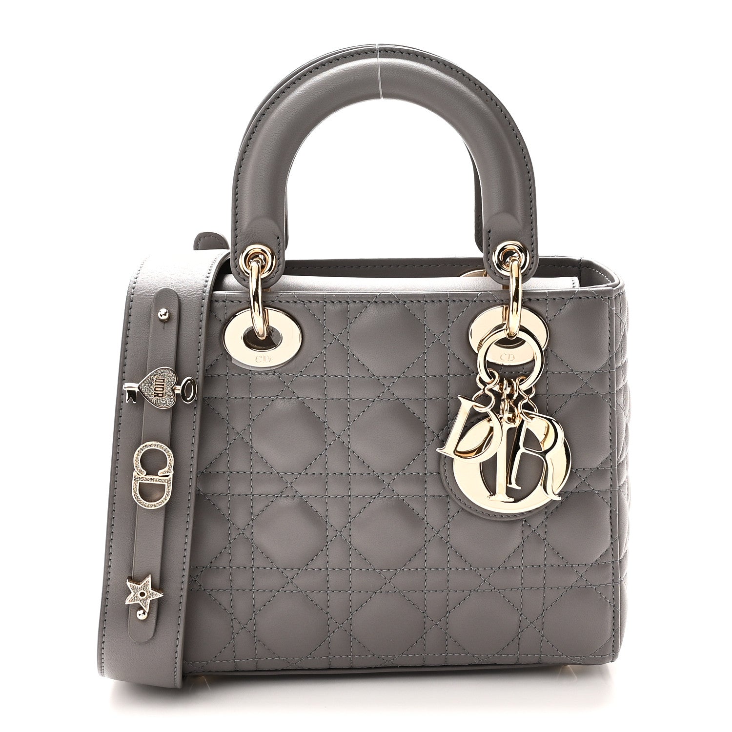 Lambskin Cannage Small My ABCDior Lady Dior Grey