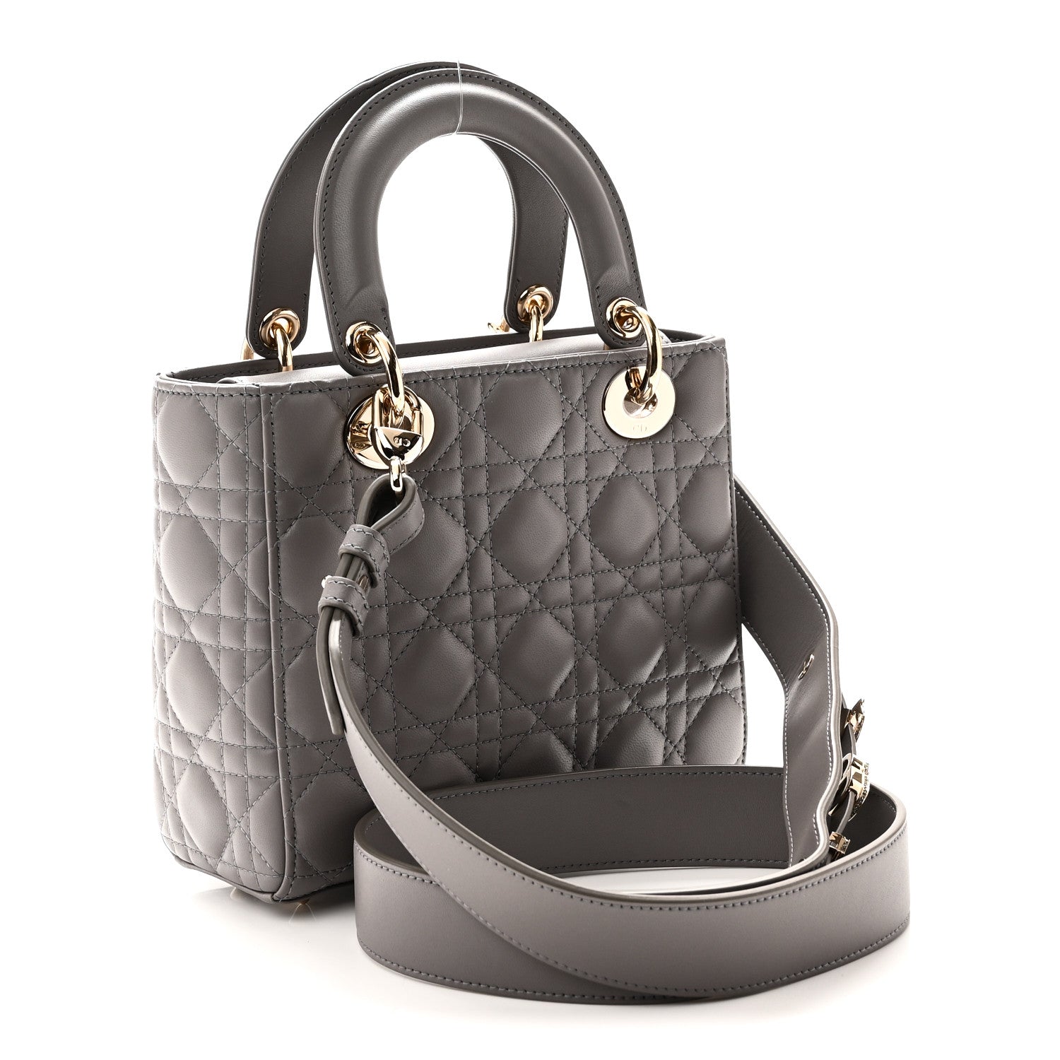 Lambskin Cannage Small My ABCDior Lady Dior Grey — view 3