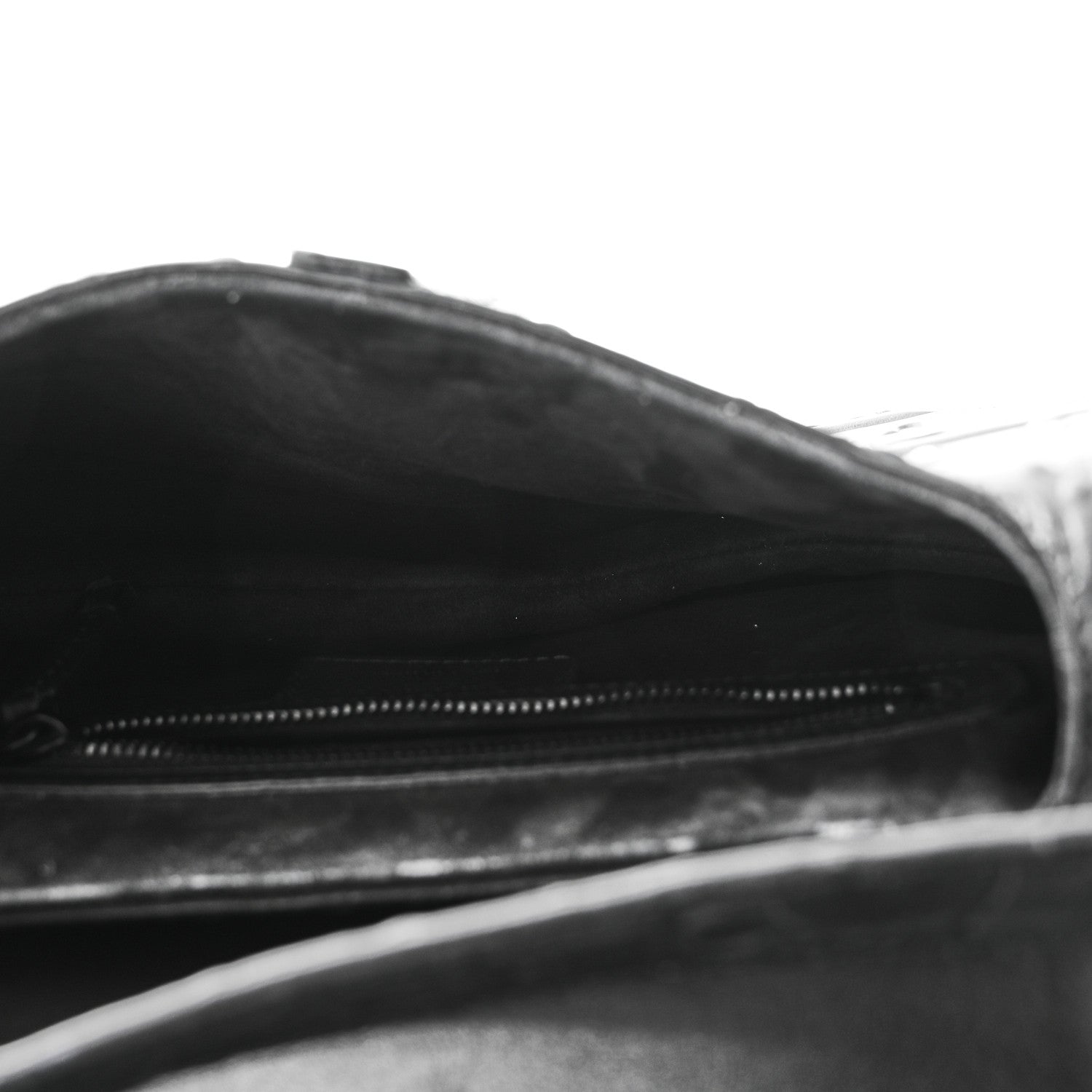 Calfskin Embossed Oblique Saddle Bag With Strap Black — view 5
