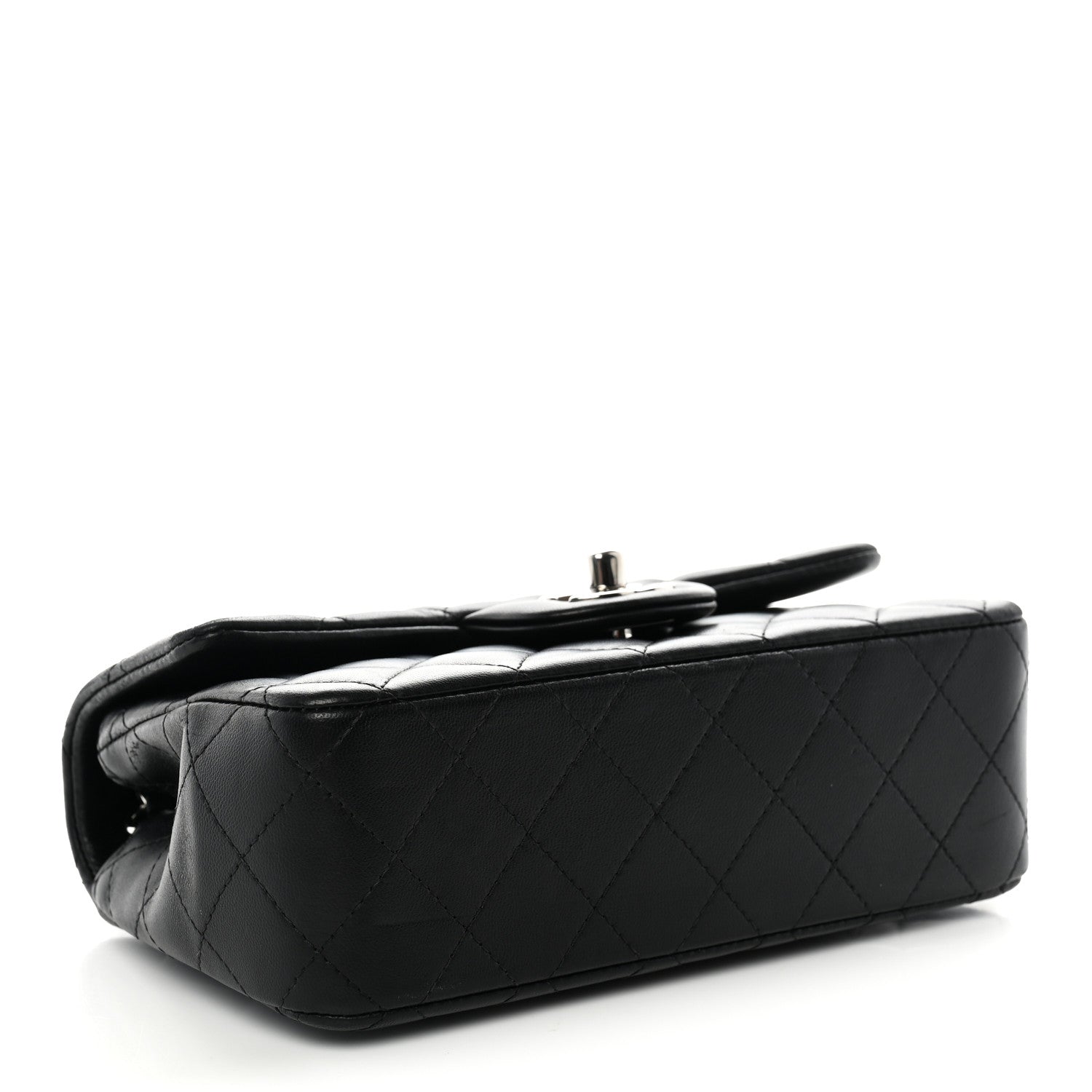 Lambskin Quilted Mini Rectangular Flap Black — view 4