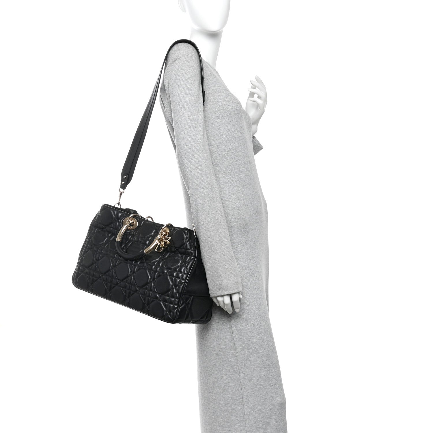 Calfskin Cannage Large The Lady 95.22 Black — view 2