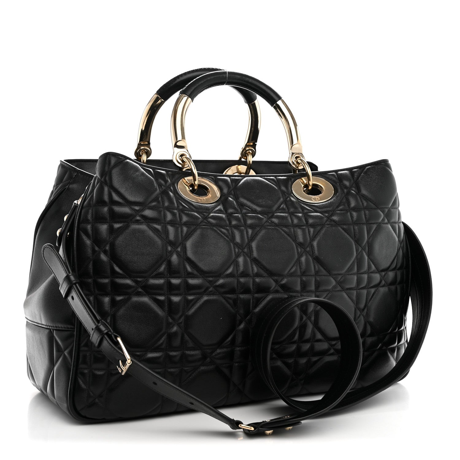 Calfskin Cannage Large The Lady 95.22 Black — view 3