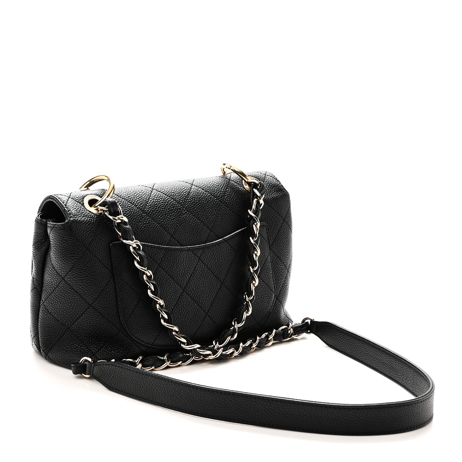 Caviar Quilted Small City Walk Flap Black — view 3