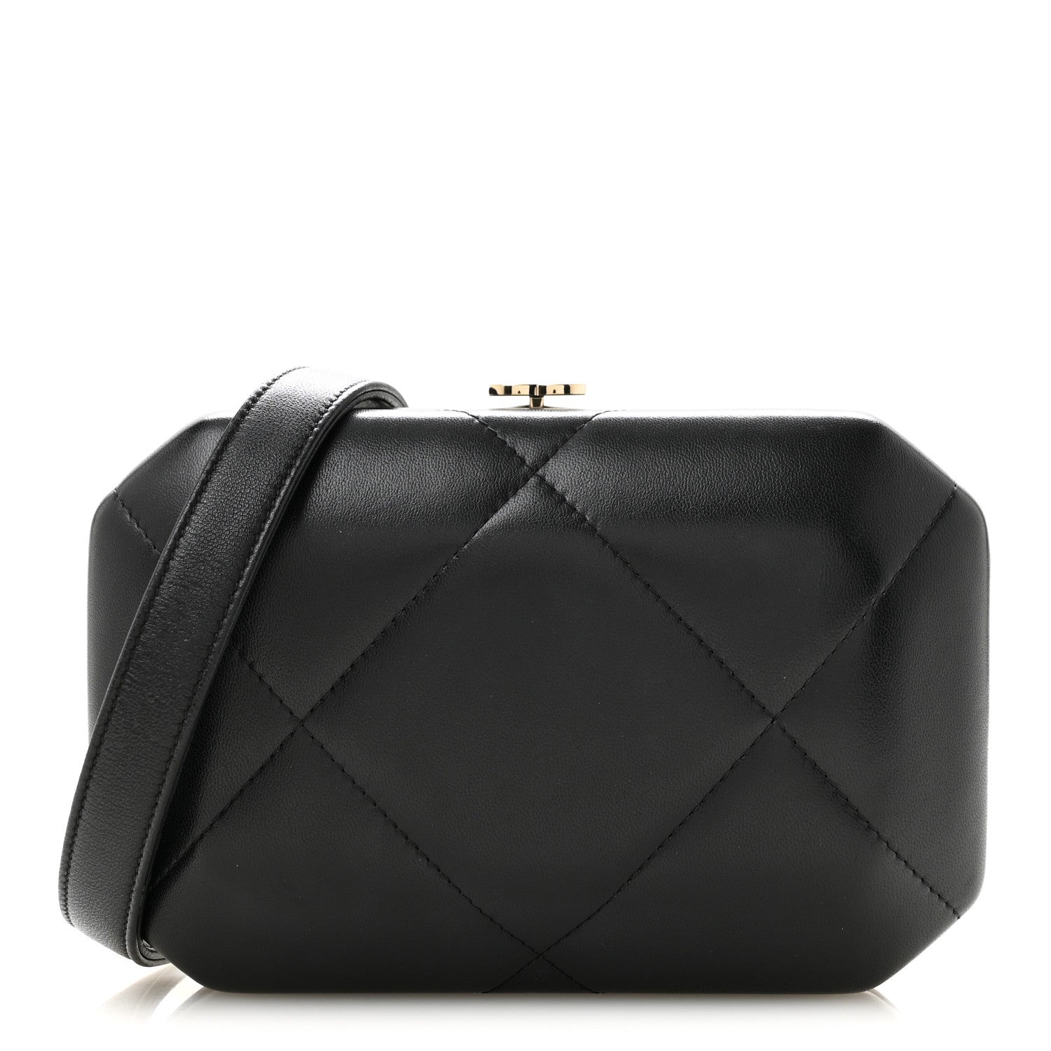 Lambskin Quilted Clutch With Chain Black — view 1