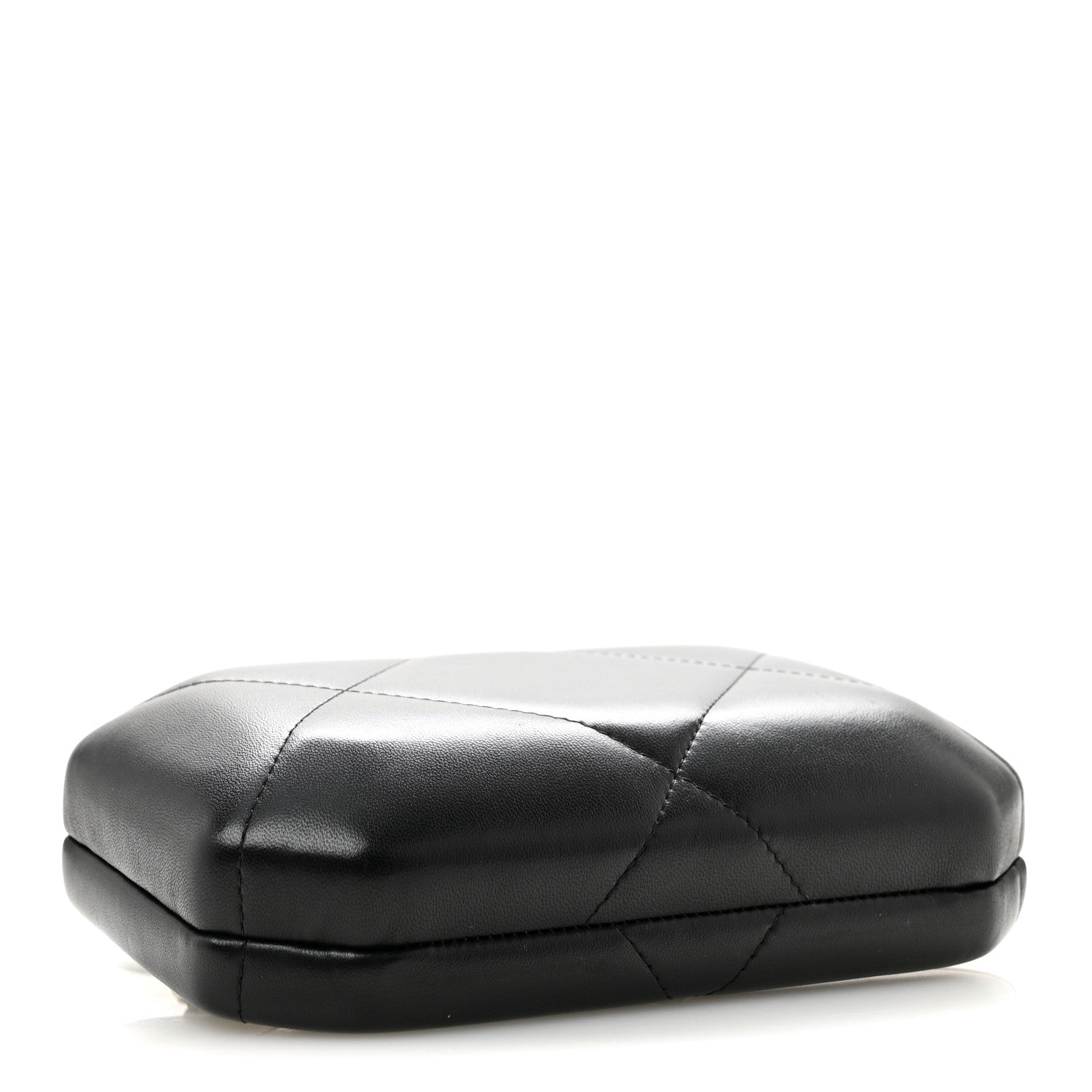 Lambskin Quilted Clutch With Chain Black — view 4