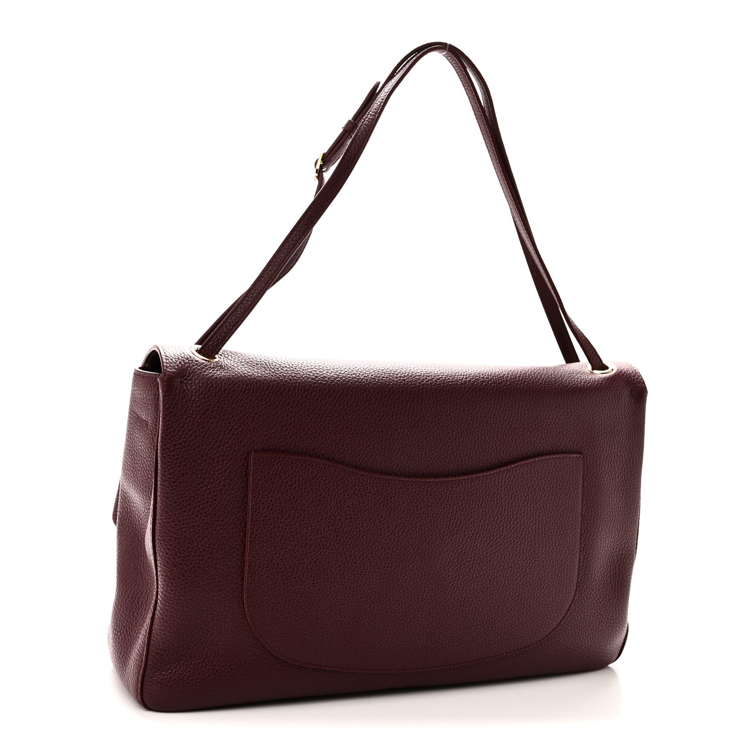 Grained Calfskin Souplissimo Maxi Flap Burgundy — view 3