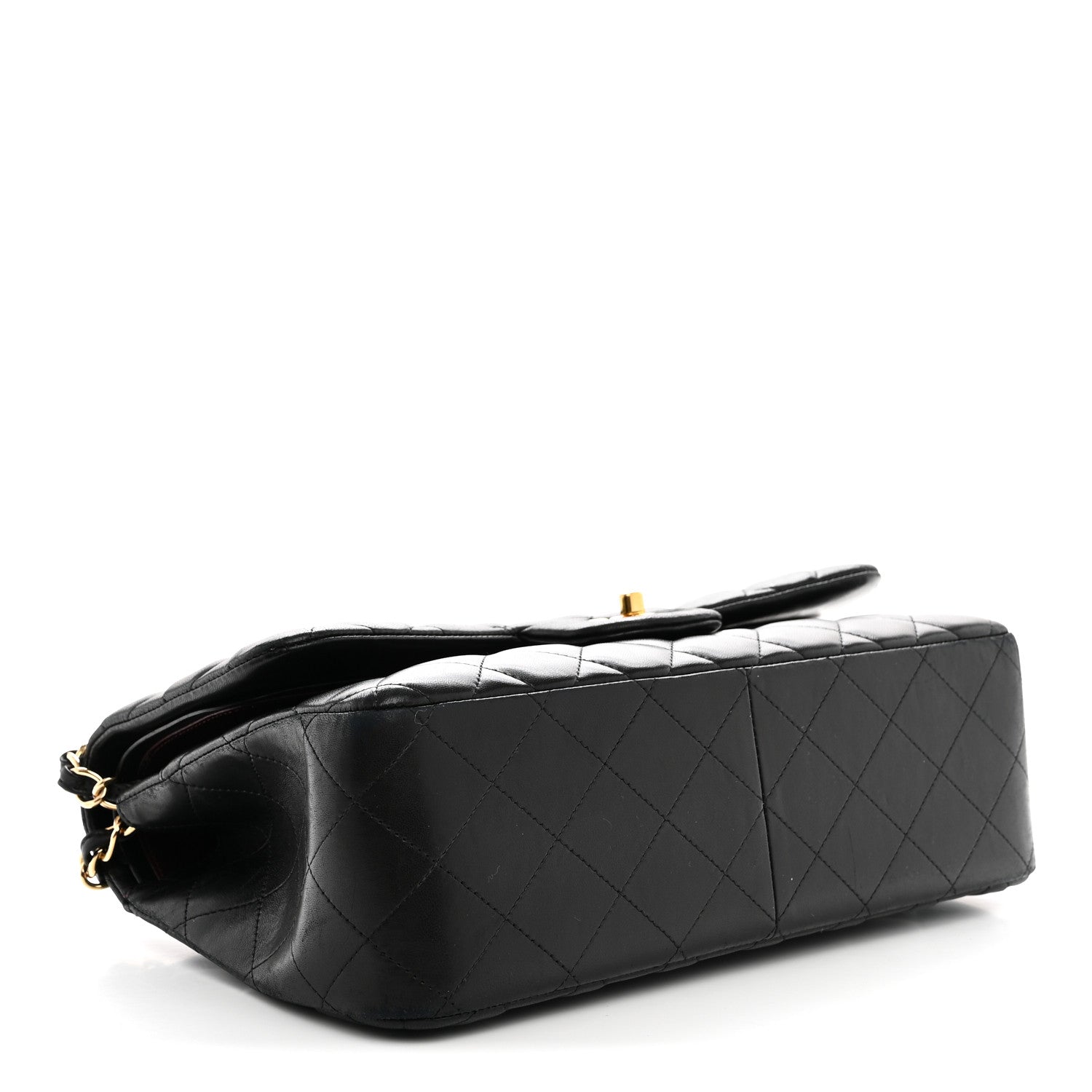Lambskin Quilted Jumbo Double Flap Black — view 4