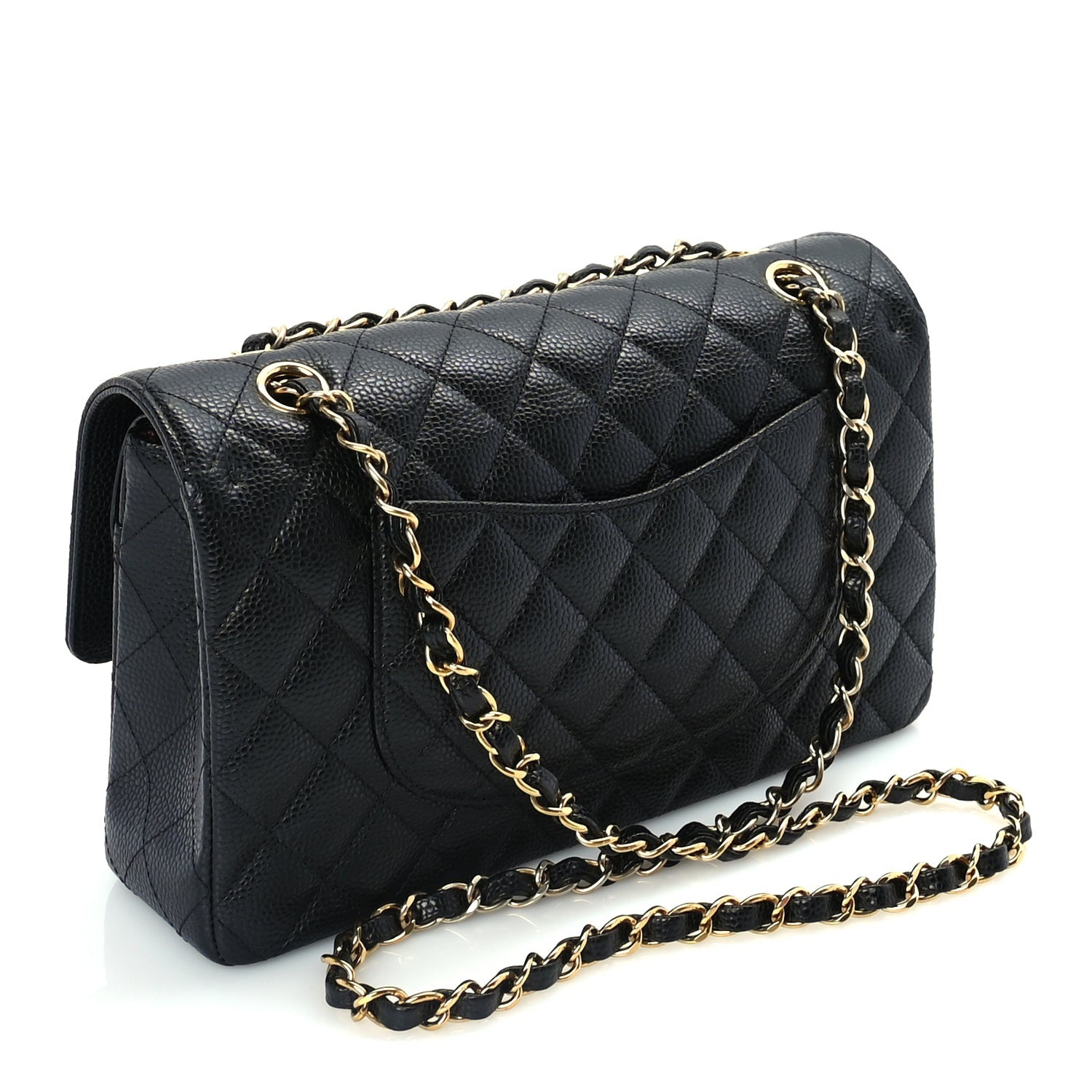 Caviar Quilted Medium Double Flap Black — view 2