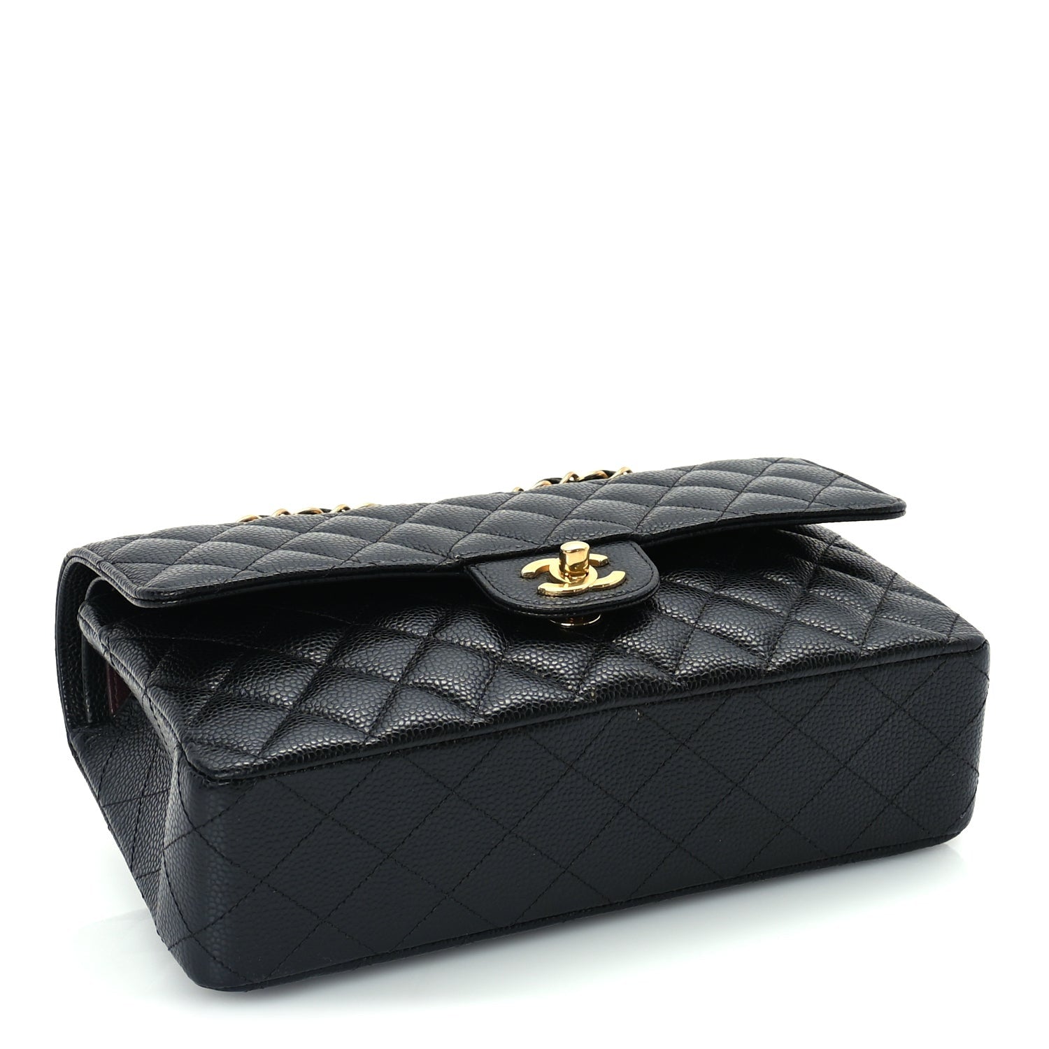 Caviar Quilted Medium Double Flap Black — view 3