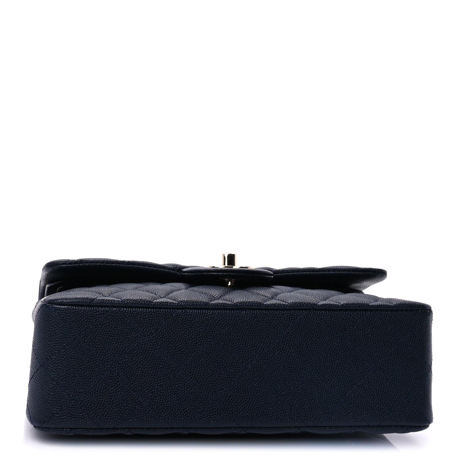 Caviar Quilted Small Double Flap Dark Navy — view 3