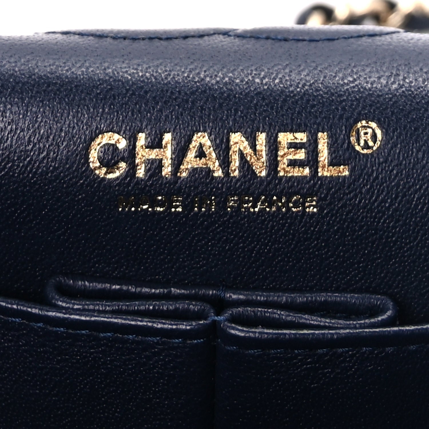 Caviar Quilted Small Double Flap Dark Navy — view 5