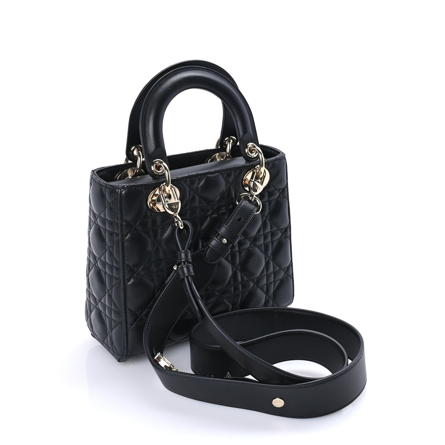 Lambskin Cannage Crystal Small My ABCDior Lady Dior Black — view 3
