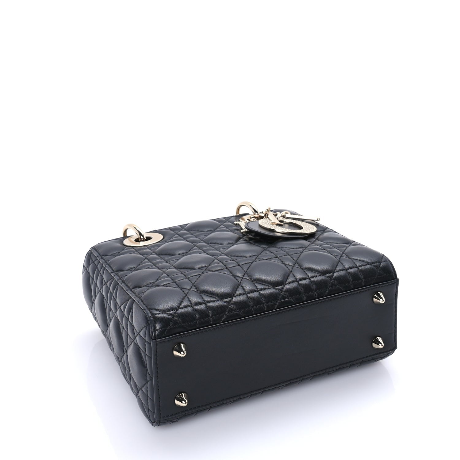Lambskin Cannage Crystal Small My ABCDior Lady Dior Black — view 4