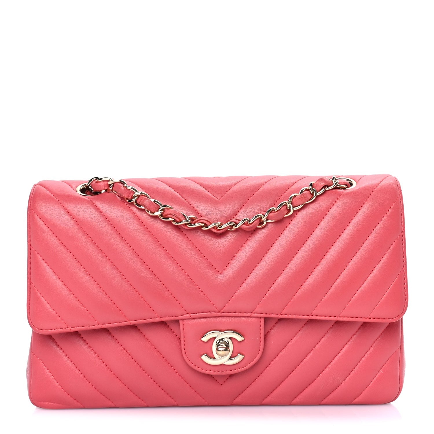 Lambskin Chevron Quilted Medium Double Flap — view 1