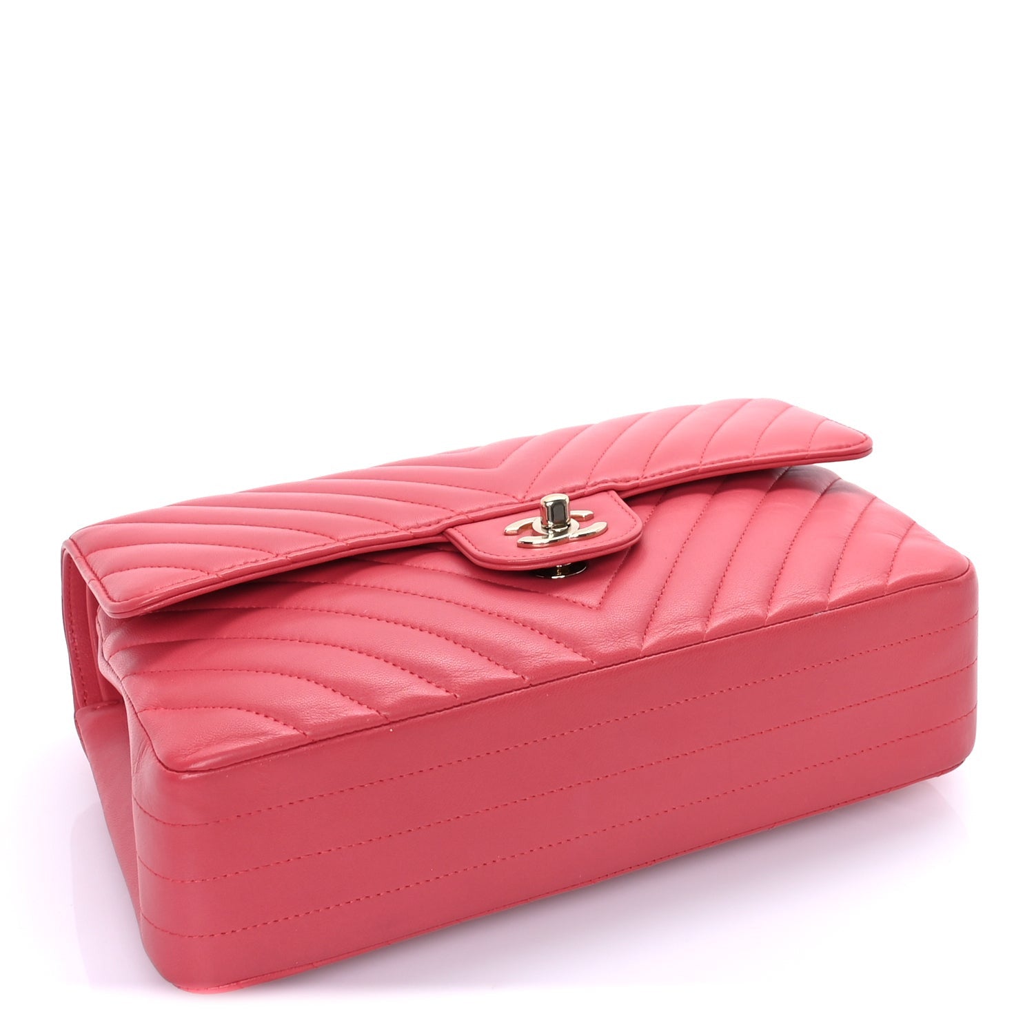 Lambskin Chevron Quilted Medium Double Flap — view 3