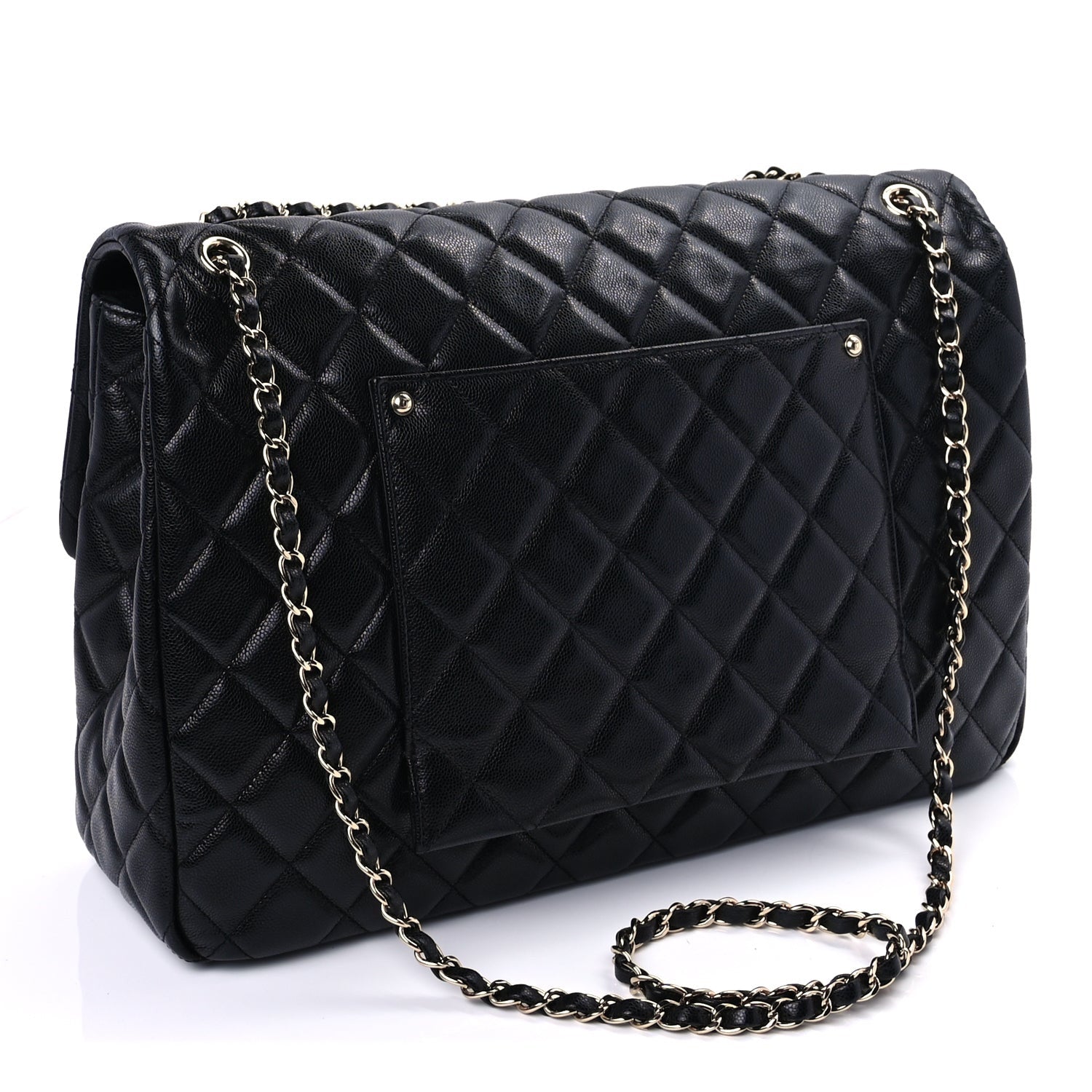 Caviar Quilted XXL Travel Flap Bag Black — view 2