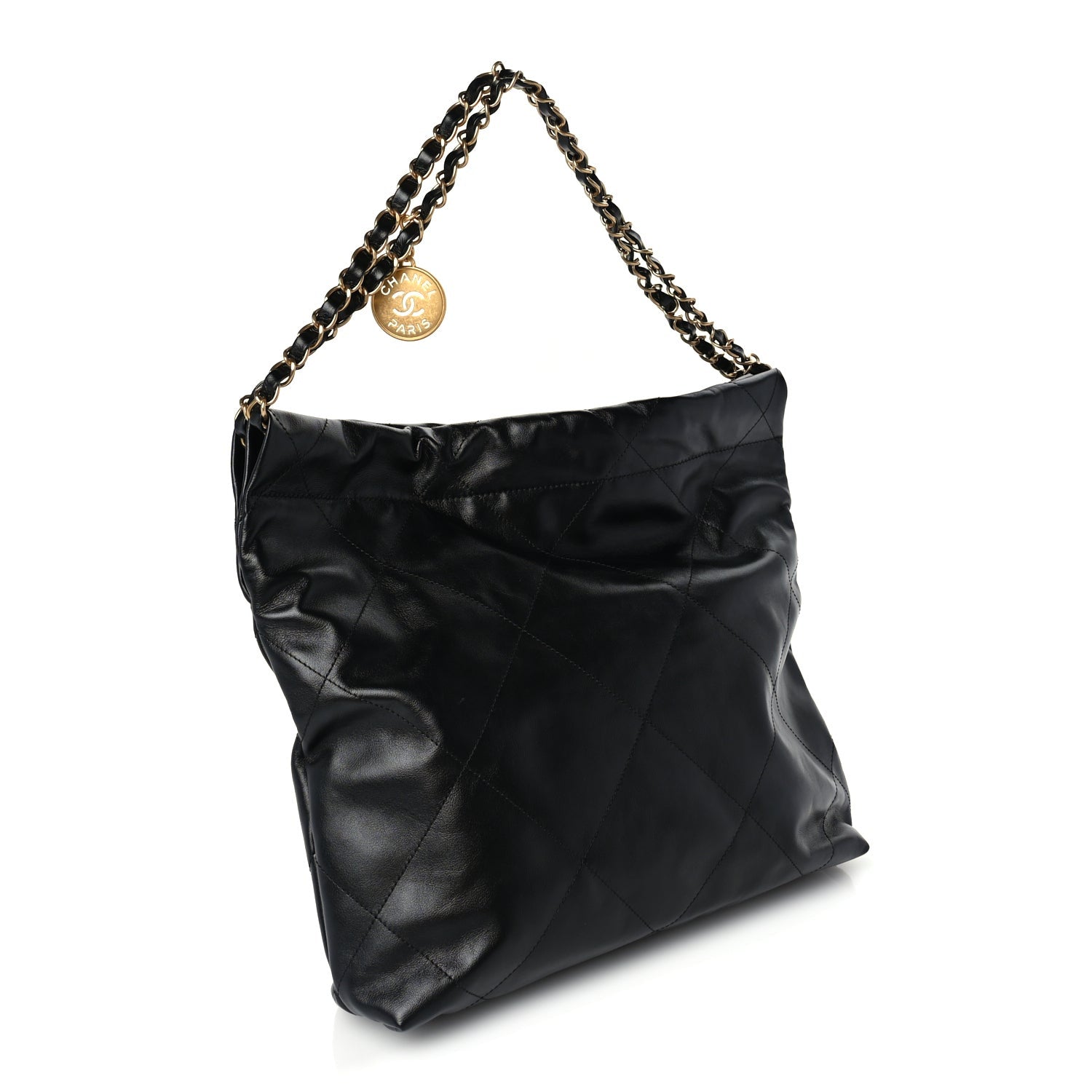 Shiny Calfskin Quilted 22 Black — view 2