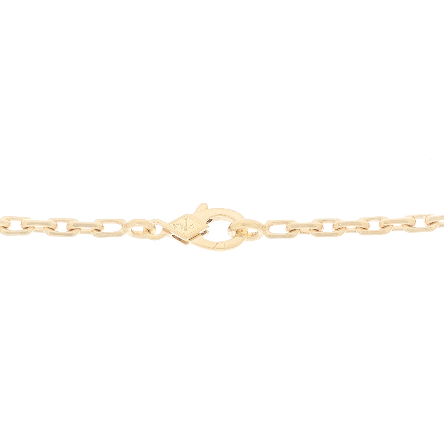 18K Yellow Gold 10 Motifs Guilloche Vintage Alhambra Necklace — view 4