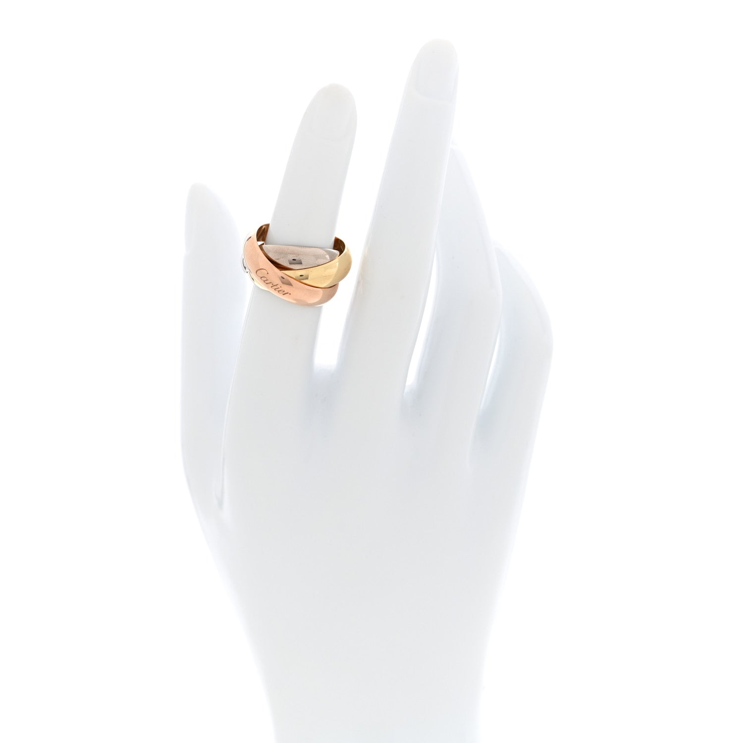 18K Pink Yellow White Gold Extra Large Trinity Ring 51 5.75 — view 2