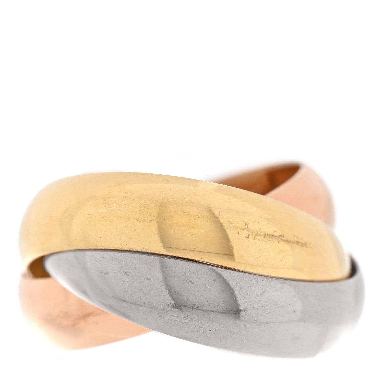 18K Pink Yellow White Gold Extra Large Trinity Ring 51 5.75 — view 3