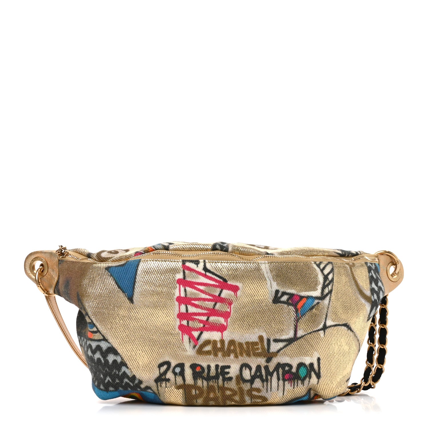 Graffiti Printed Canvas Street Spirit Waist Belt Bag Multicolor
