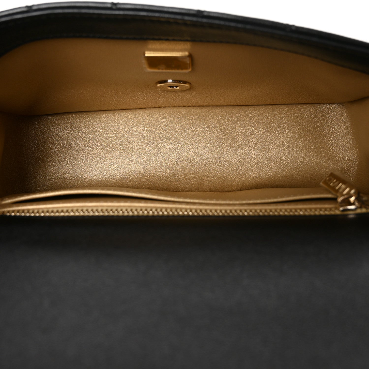 Lambskin Quilted Mini Rectangular CC Slide Flap Black — view 5