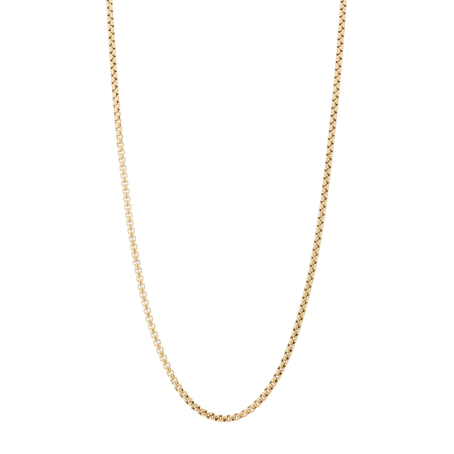 18K Yellow Gold 2.7mm Box Chain Necklace 22"