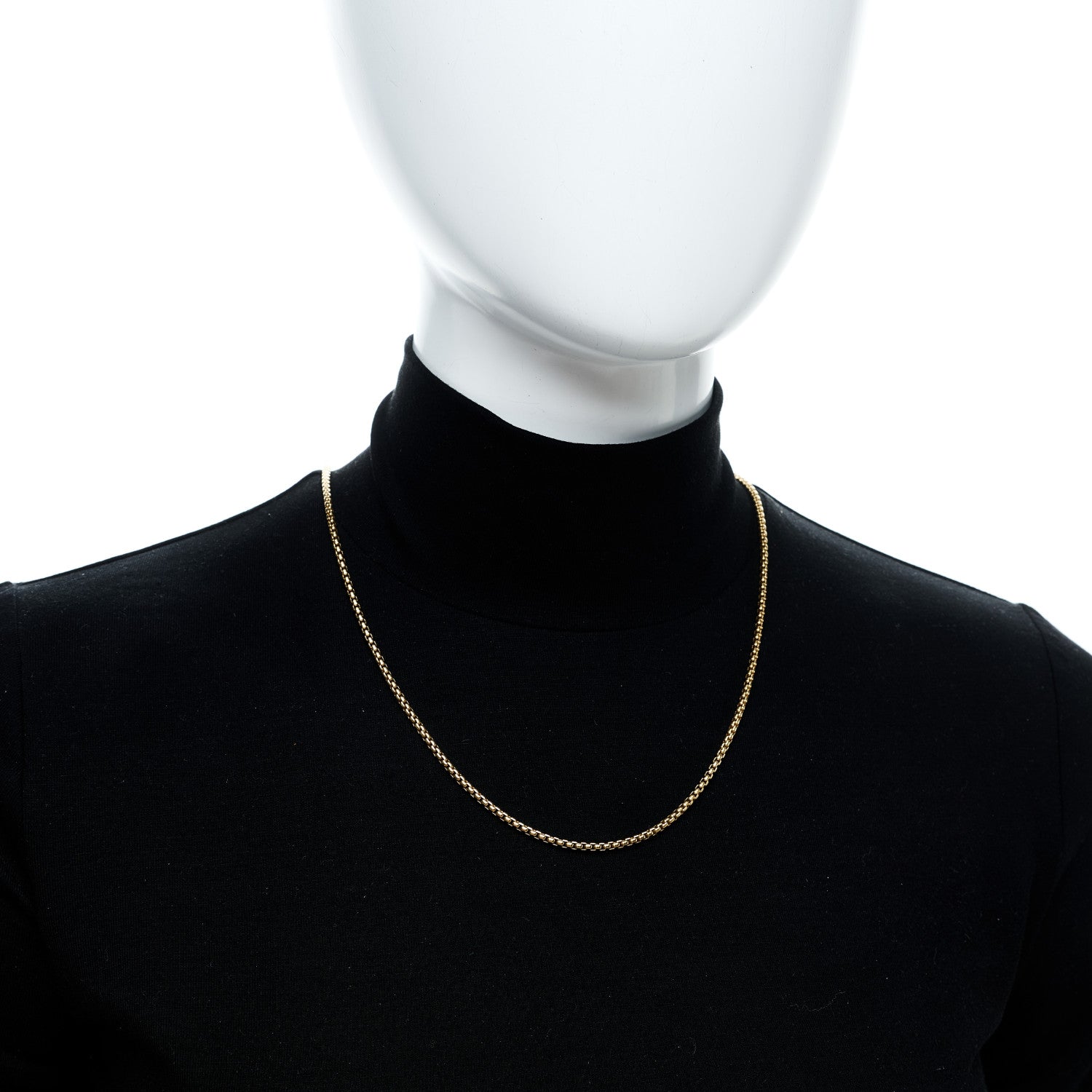 18K Yellow Gold 2.7mm Box Chain Necklace 22" — view 2