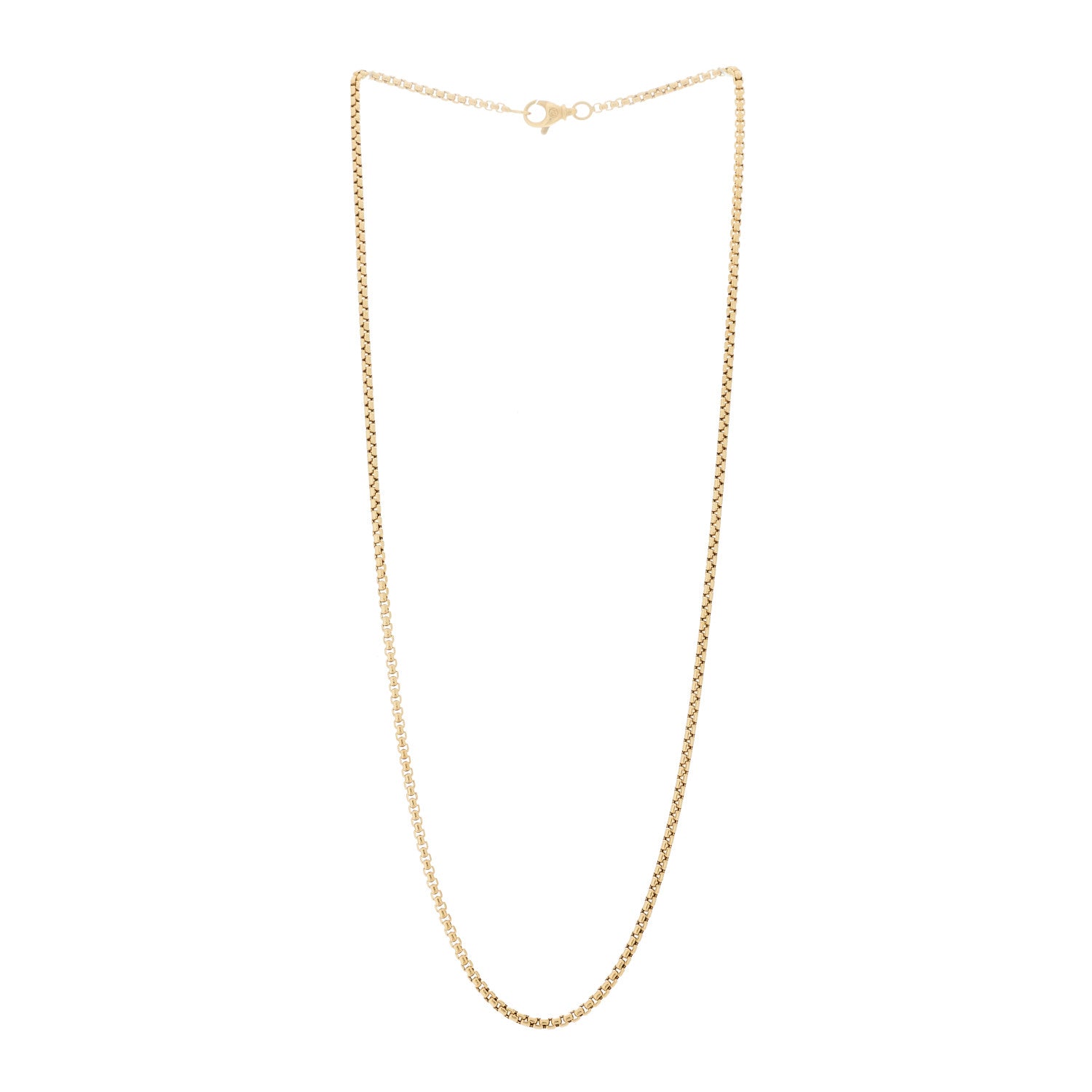 18K Yellow Gold 2.7mm Box Chain Necklace 22" — view 3